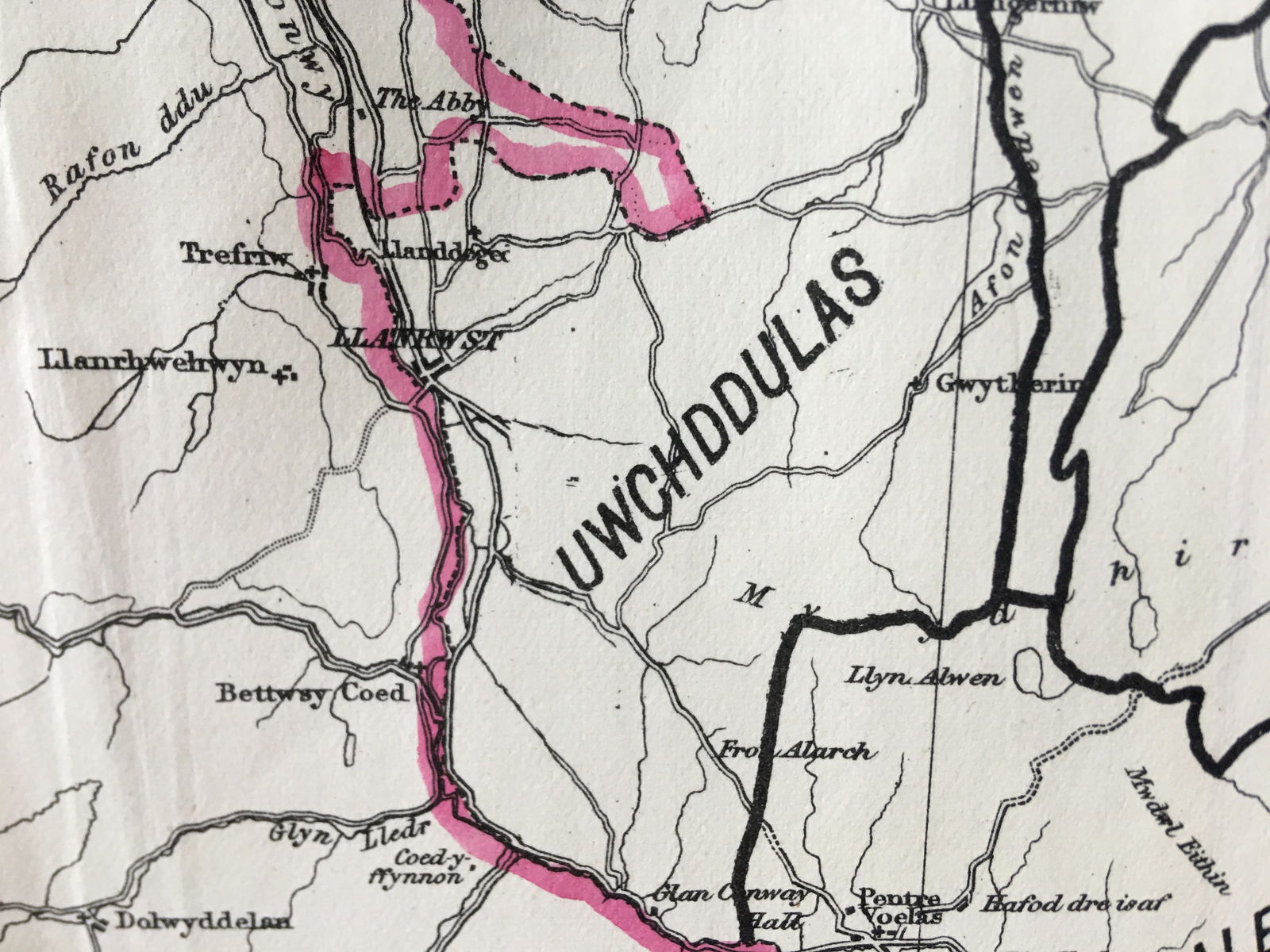 Antique 139 Years-Old Scarce Map Denbighshire 1885 Boundary Changes. - 4