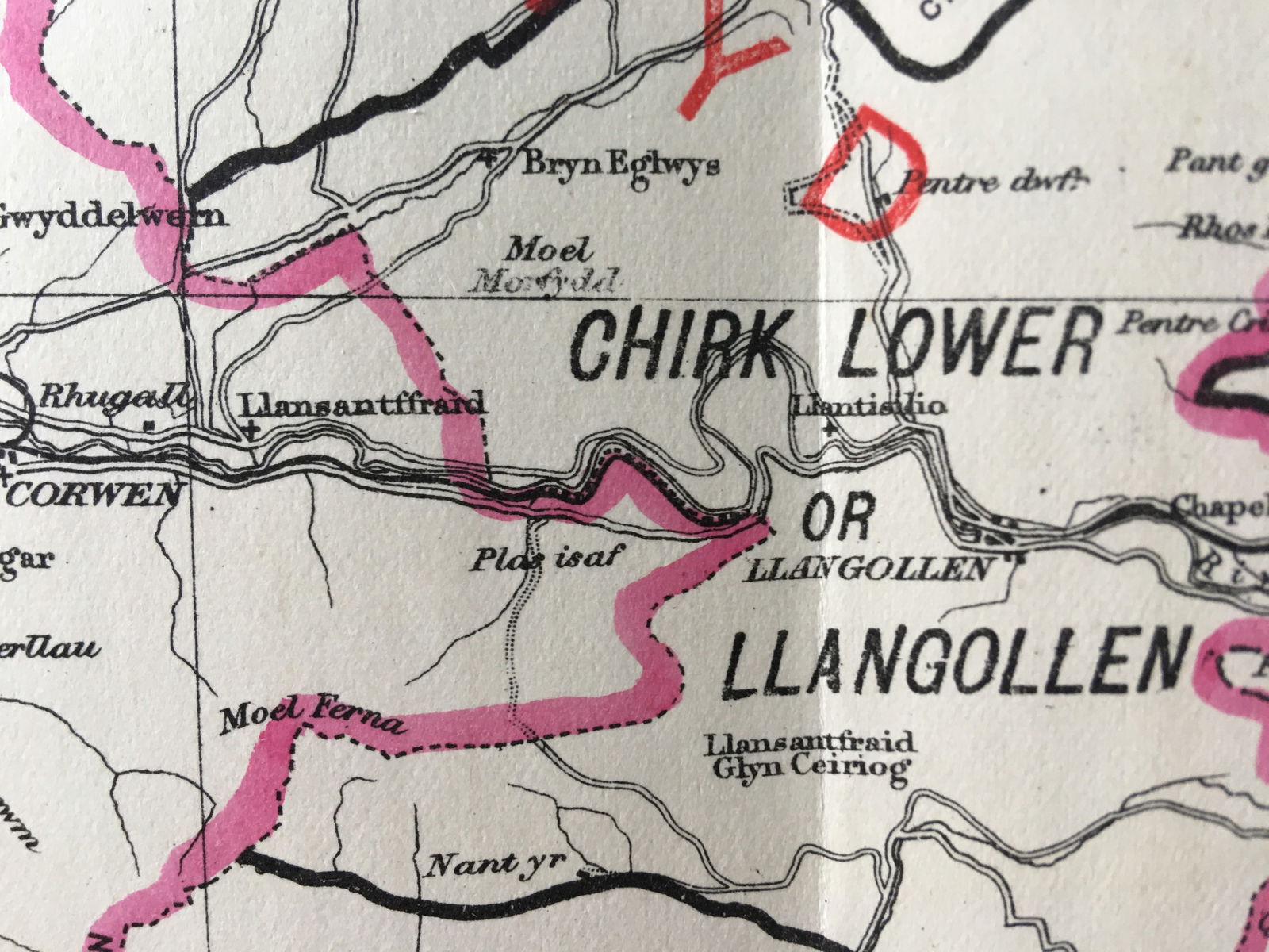 Antique 139 Years-Old Scarce Map Denbighshire 1885 Boundary Changes. - 7