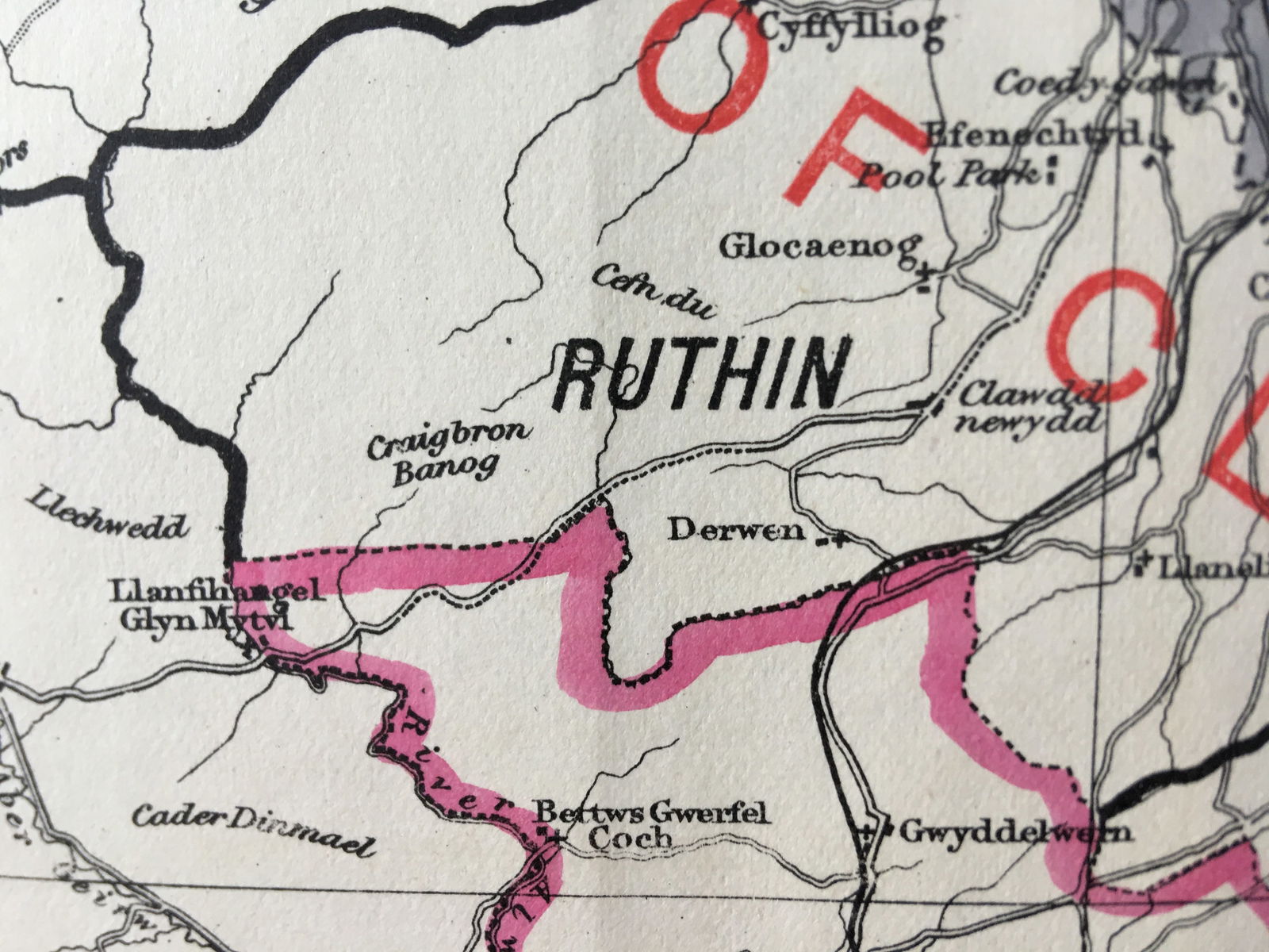Antique 139 Years-Old Scarce Map Denbighshire 1885 Boundary Changes. - 9