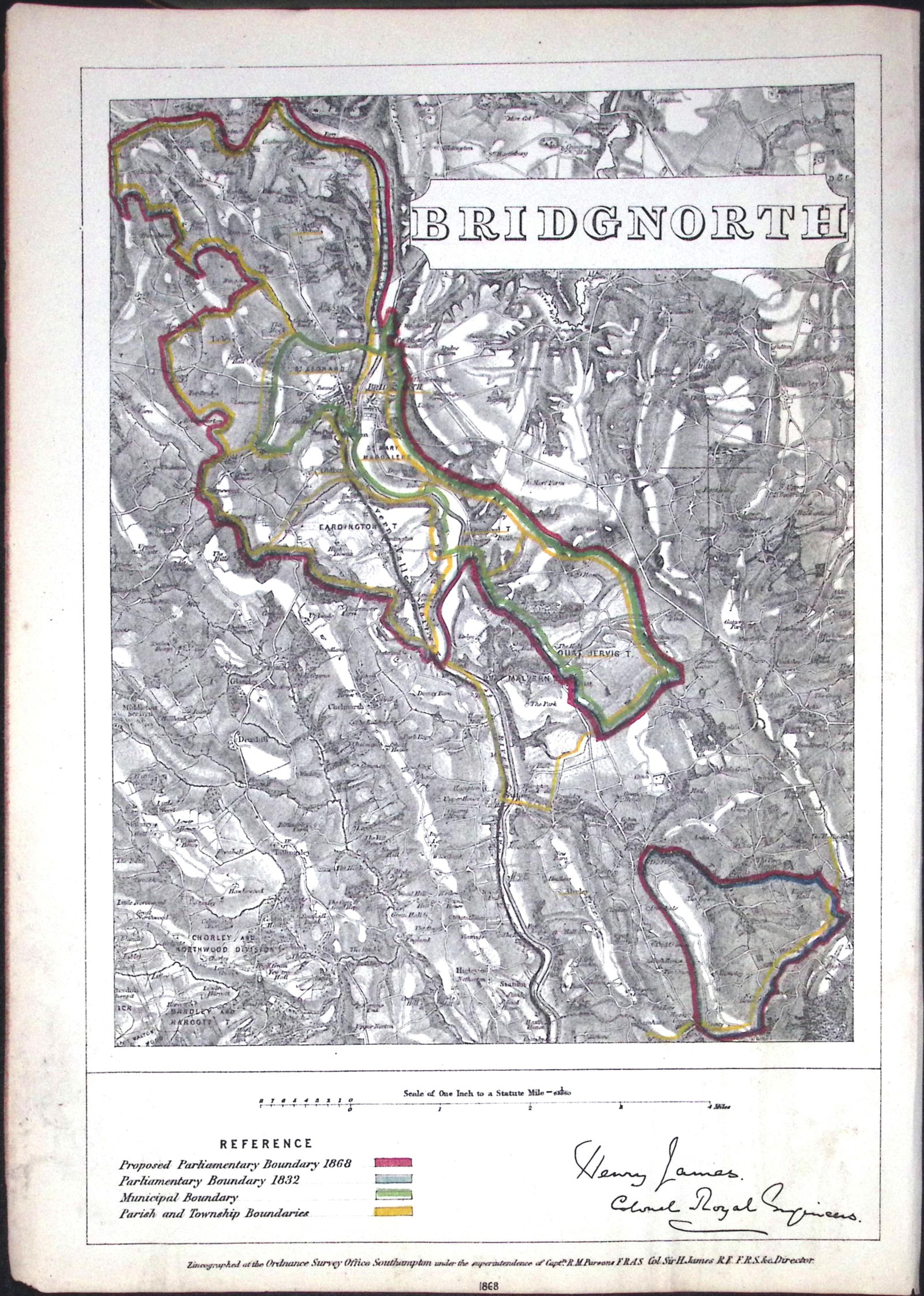 Bridgnorth Shropshire Boundary Commission 157-Year-Old Coloured Antique Map.: Title: Bridgnorth Shropshire Boundary Commission 157-Year-Old Coloured Antique Map. Description: Bridgnorth Shropshire Boundary Commission 157-Year-Old Coloured Antique Map. Original Antique