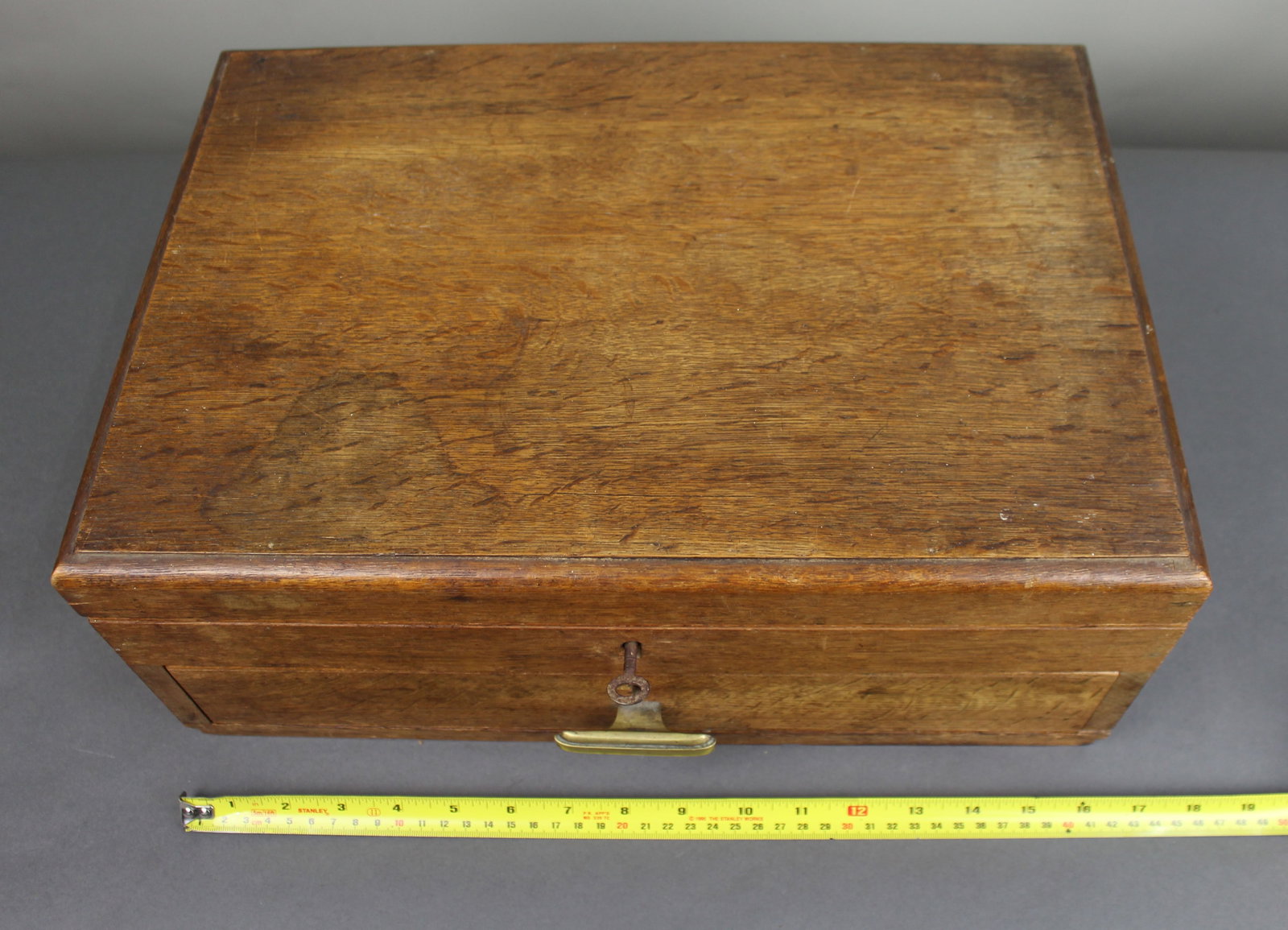 Antique Edwardian Oak Cutlery Box - 5