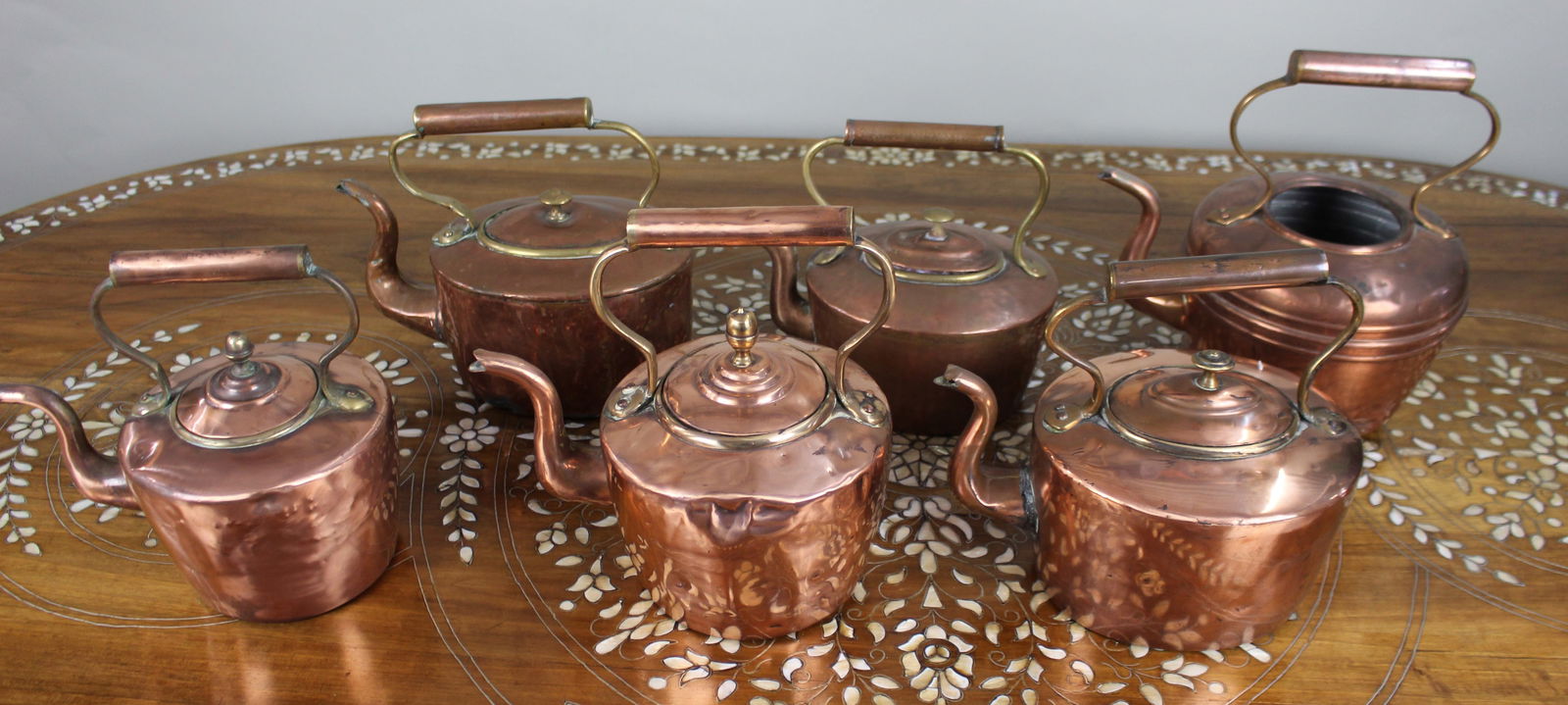 Collection of Antique Copper Kettles - 2