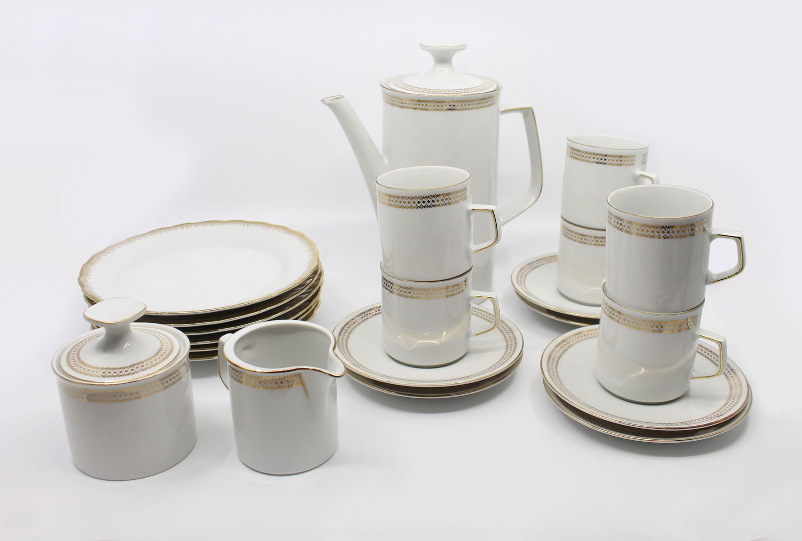23 Piece Winterling Bavaria White & Gold Porcelain Coffee Service (1 of 8)