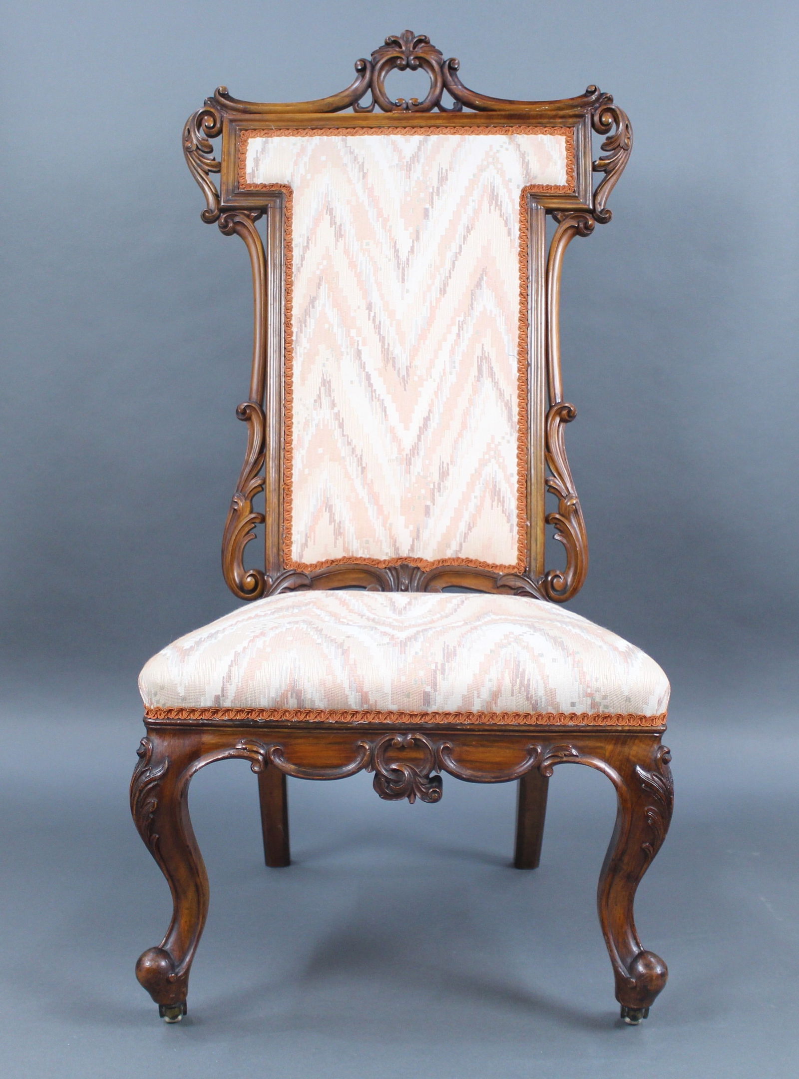 Victorian Carved Walnut Side Chair, England circa 1860 - 2