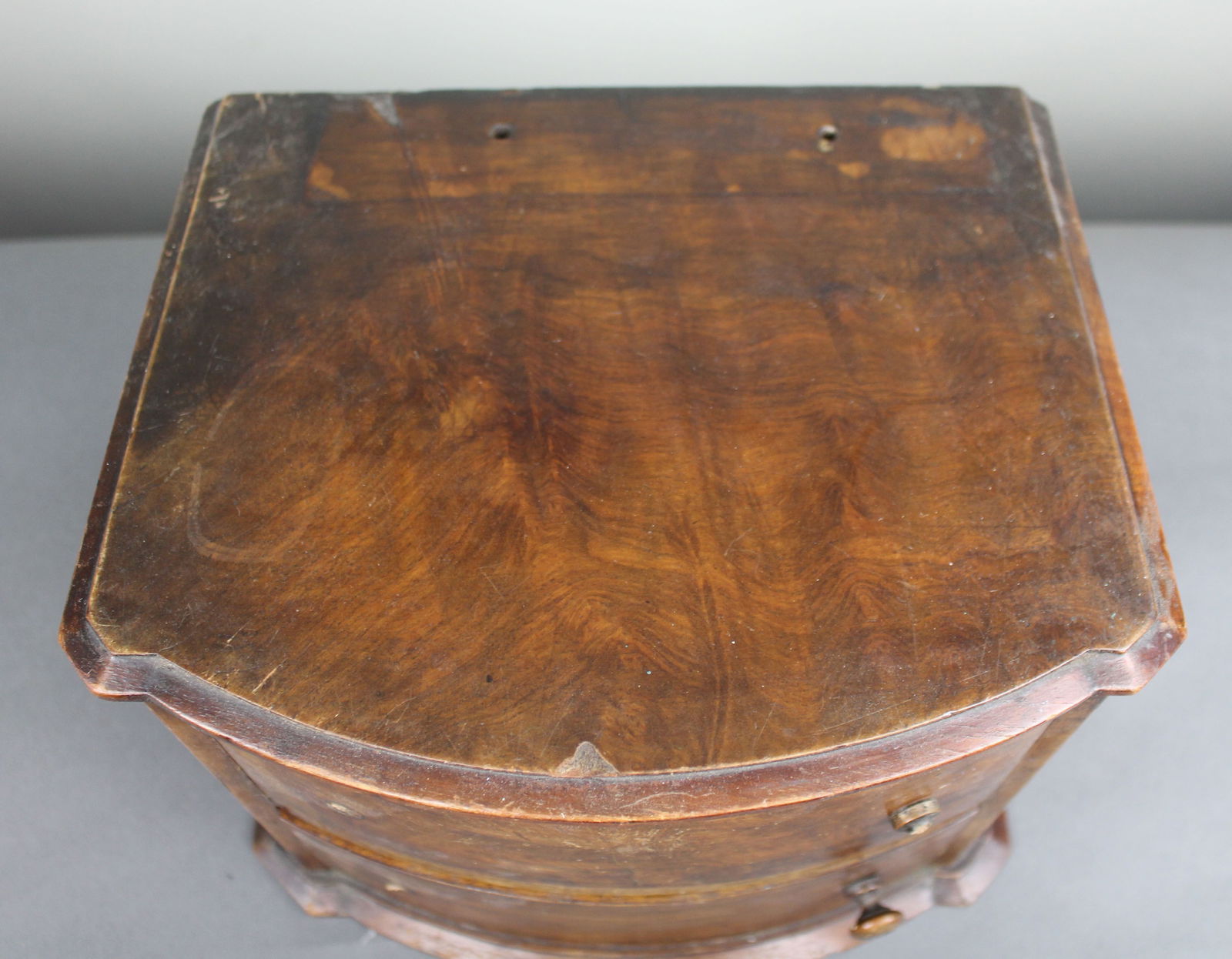 Small Walnut Two Drawer Table Chest - 4