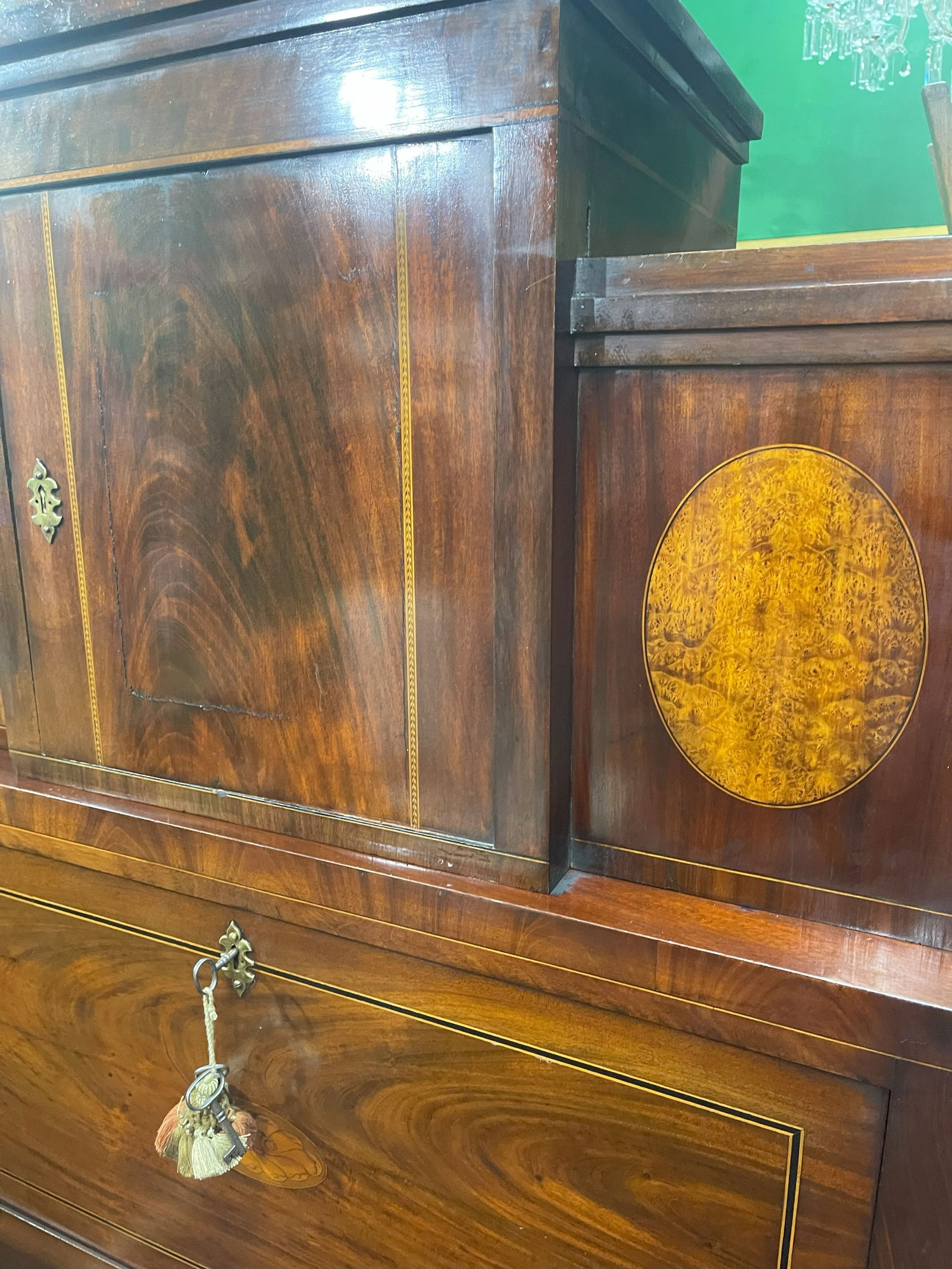 Georgian Mahogany and Satinwood Inlaid Secretaire Chest c.1800 - 6