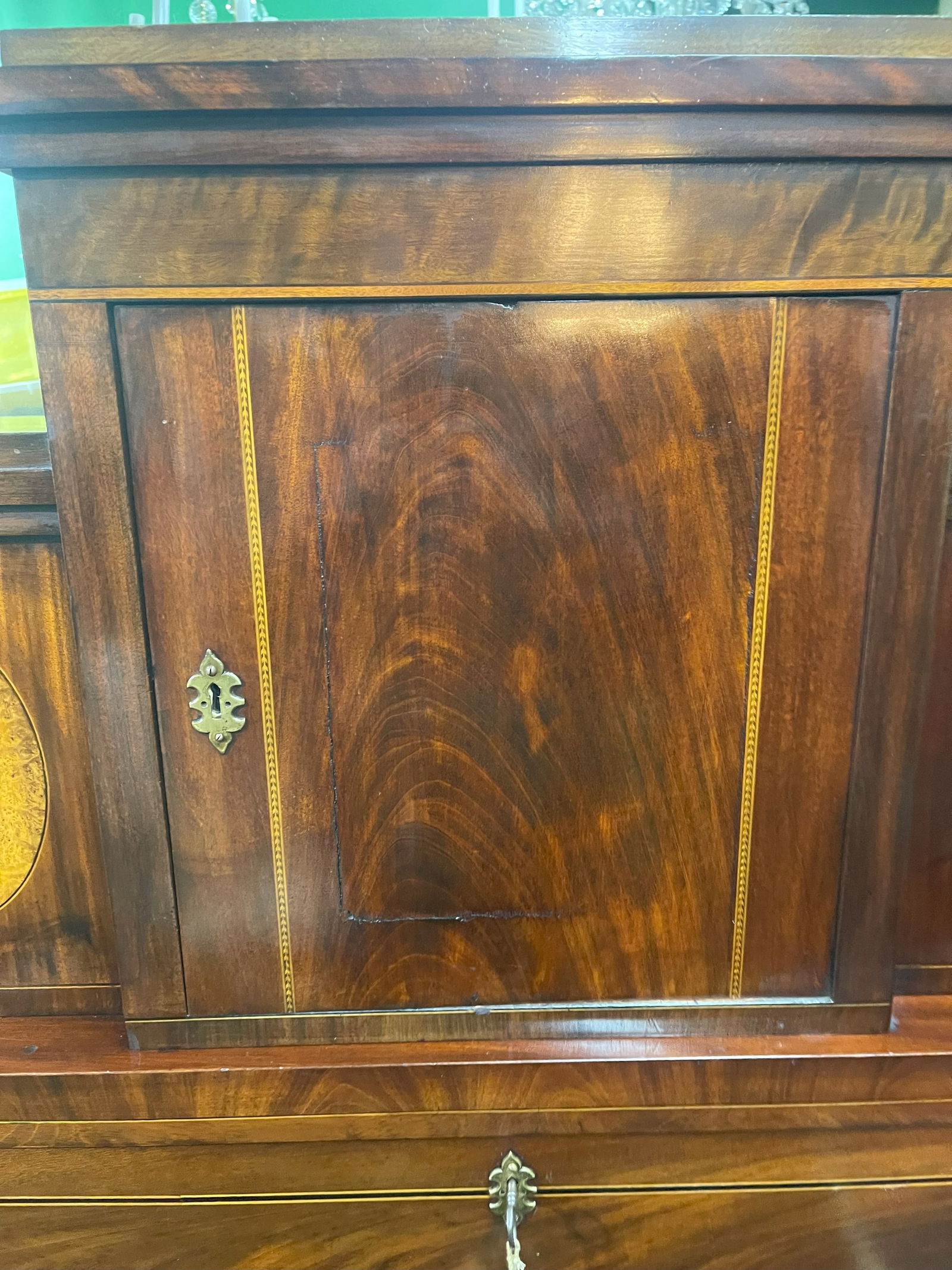 Georgian Mahogany and Satinwood Inlaid Secretaire Chest c.1800 - 7