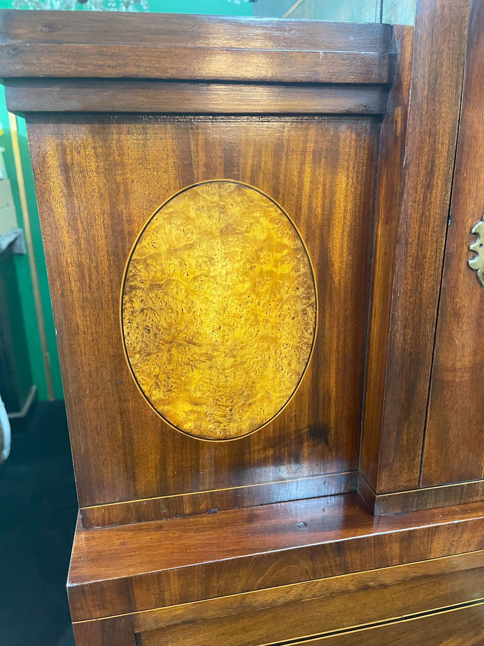 Georgian Mahogany and Satinwood Inlaid Secretaire Chest c.1800 - 9