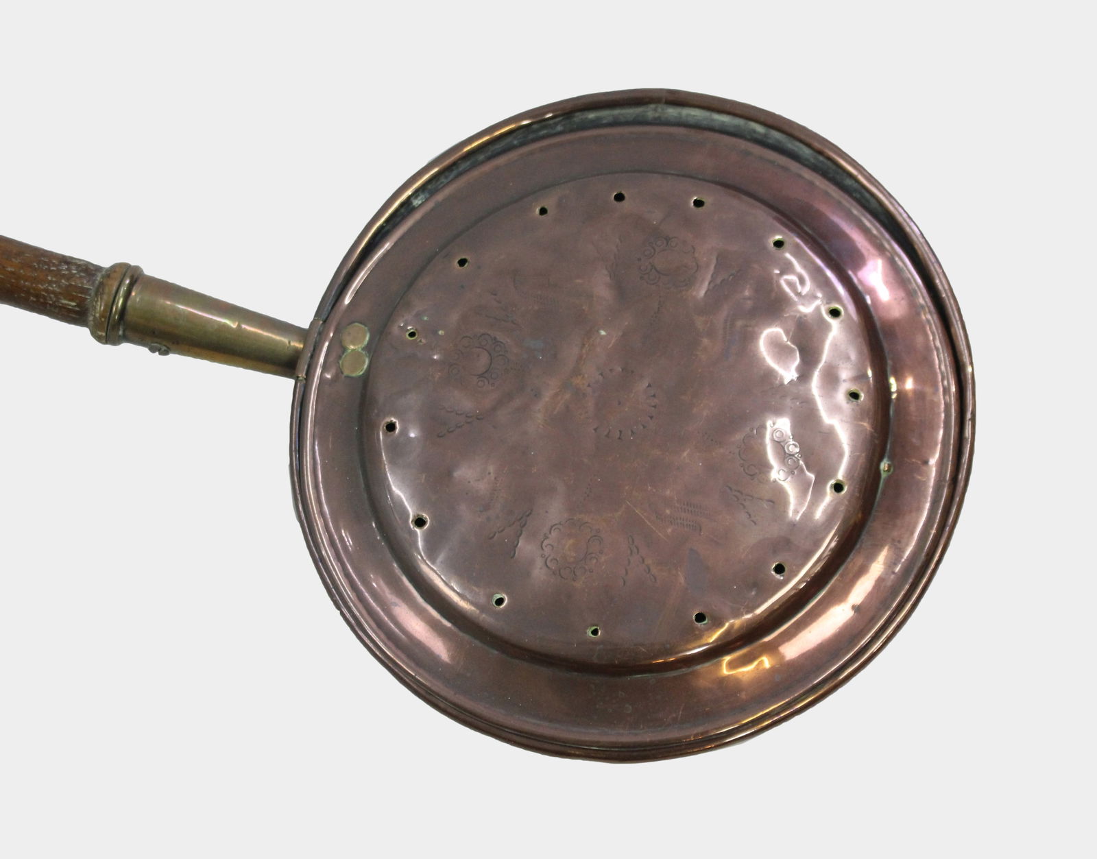 Long Copper Wooden Warming Pan - 2