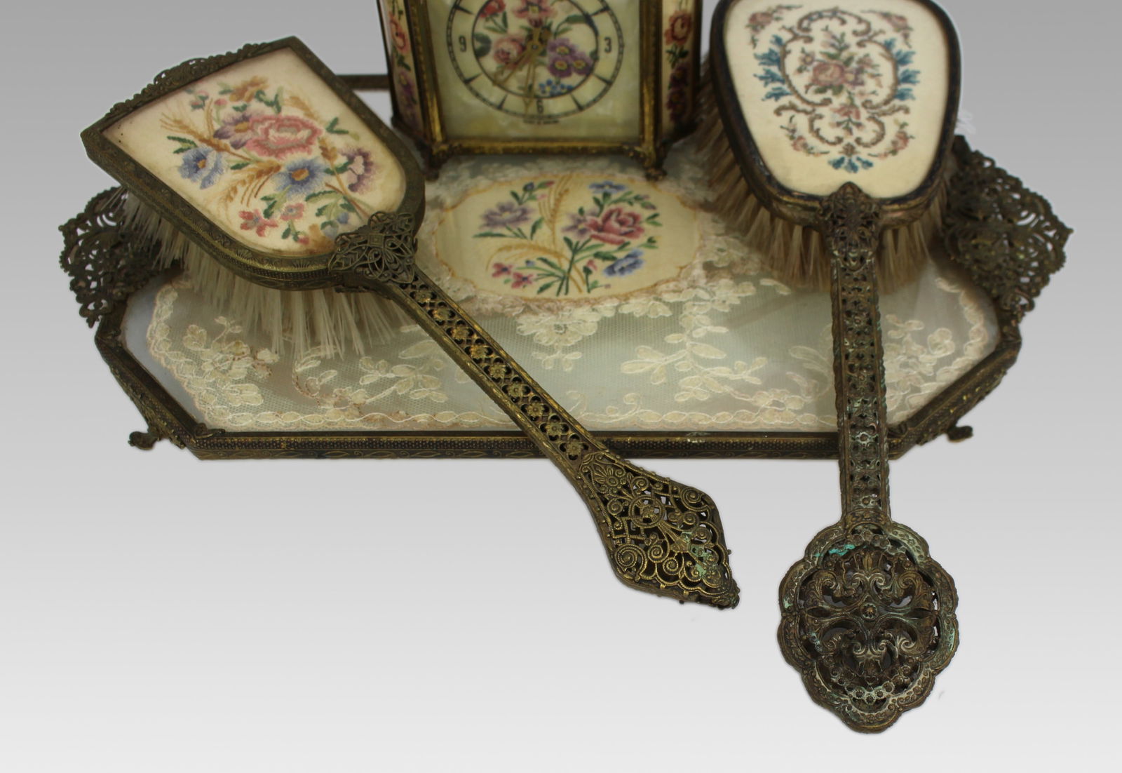 Vintage Petit Point Dressing Table Set - 3