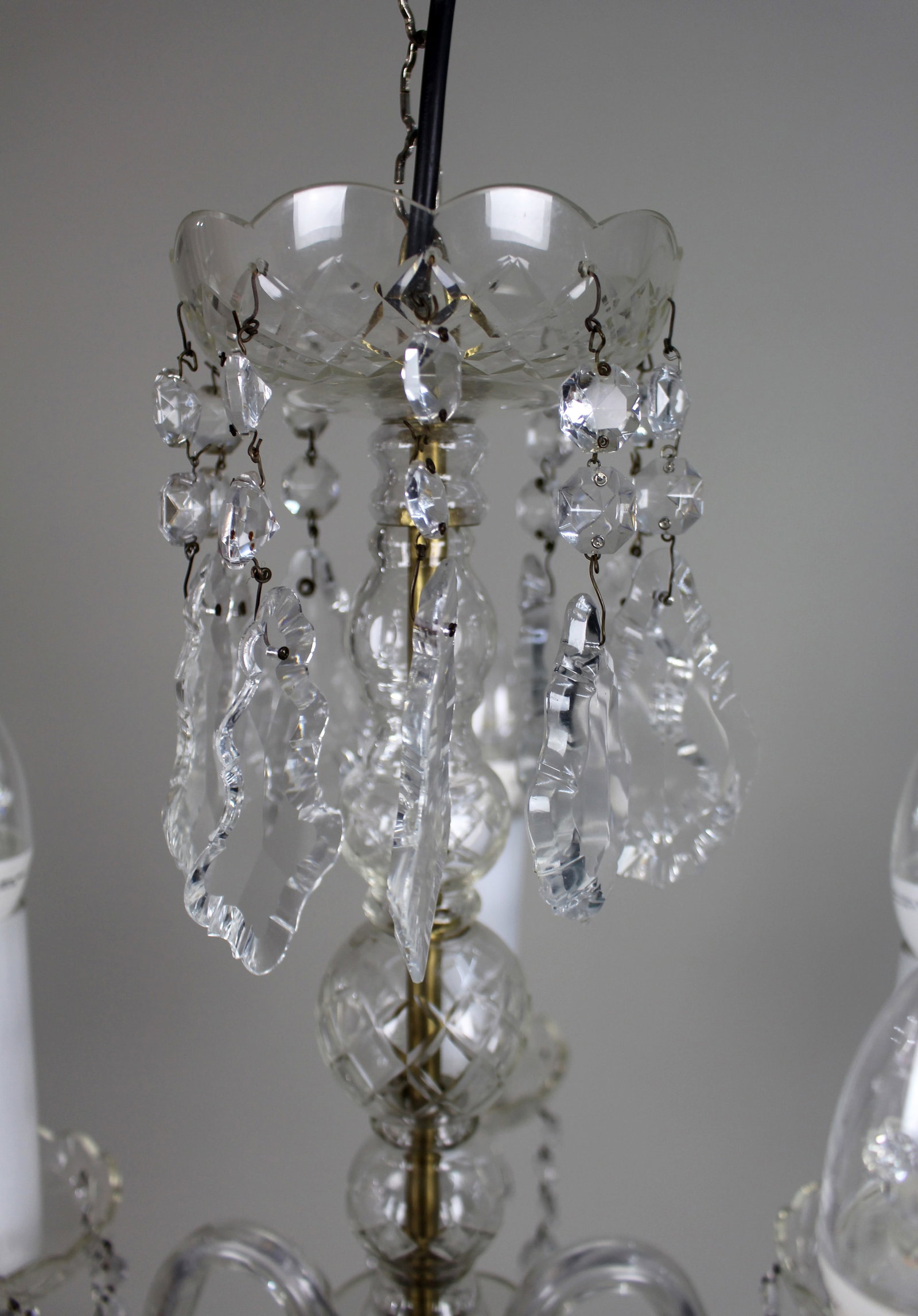 Mid-20th Century French Style 5-Arm Cut Glass and Crystal Chandelier - 5