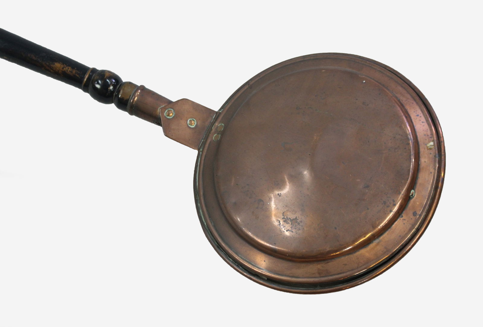 Antique English Ebonized Handled Copper Warming Pan - 2