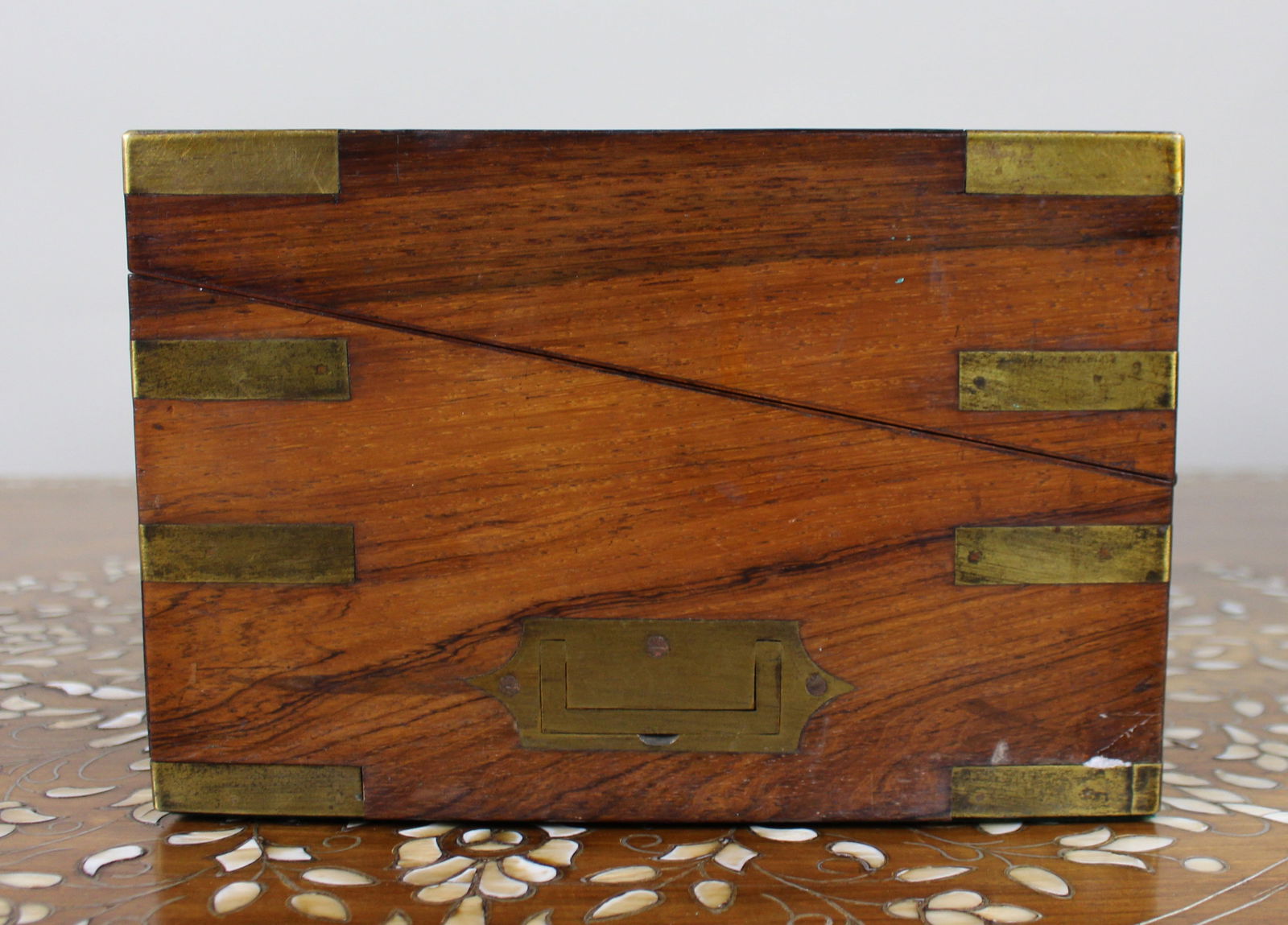 Antique Brass-Bound Rosewood Writing Slope, c.1850 - 7