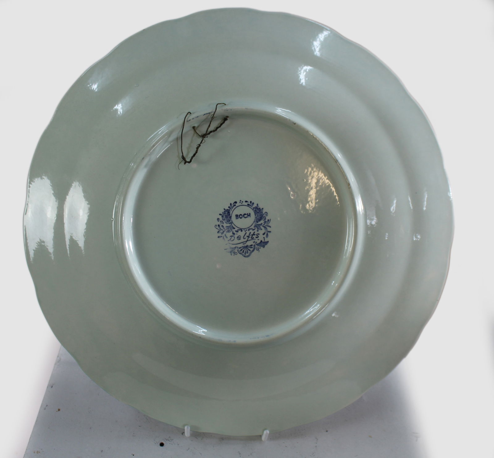 Large 20th c. Boch Delfts Blue & White Charger - 4
