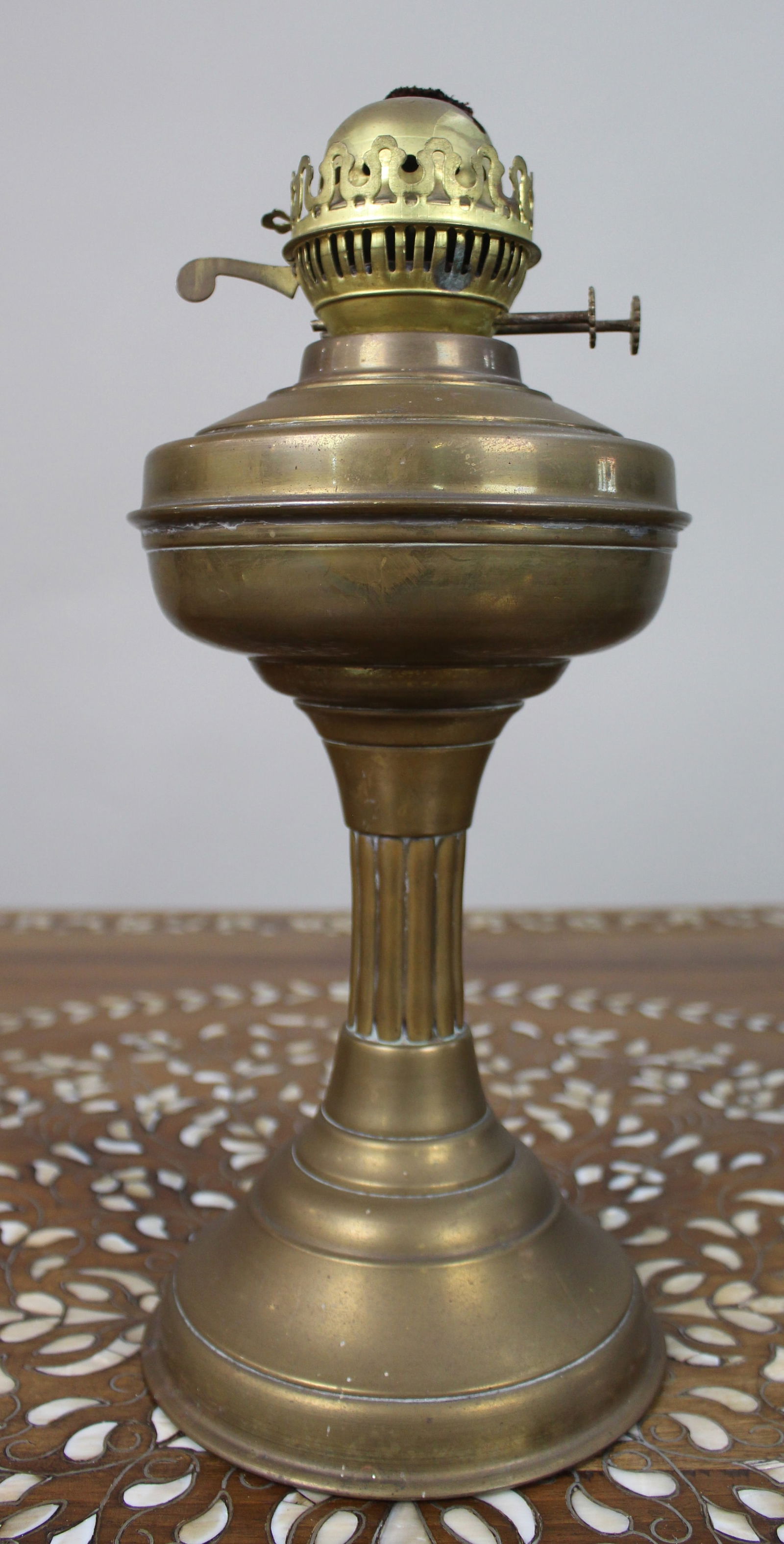 Antique Brass Duplex Oil Lamp - 2