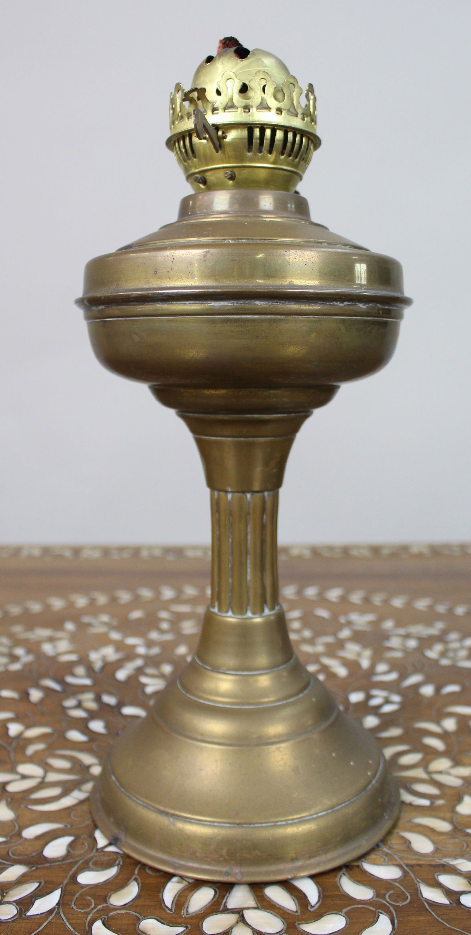 Antique Brass Duplex Oil Lamp - 3