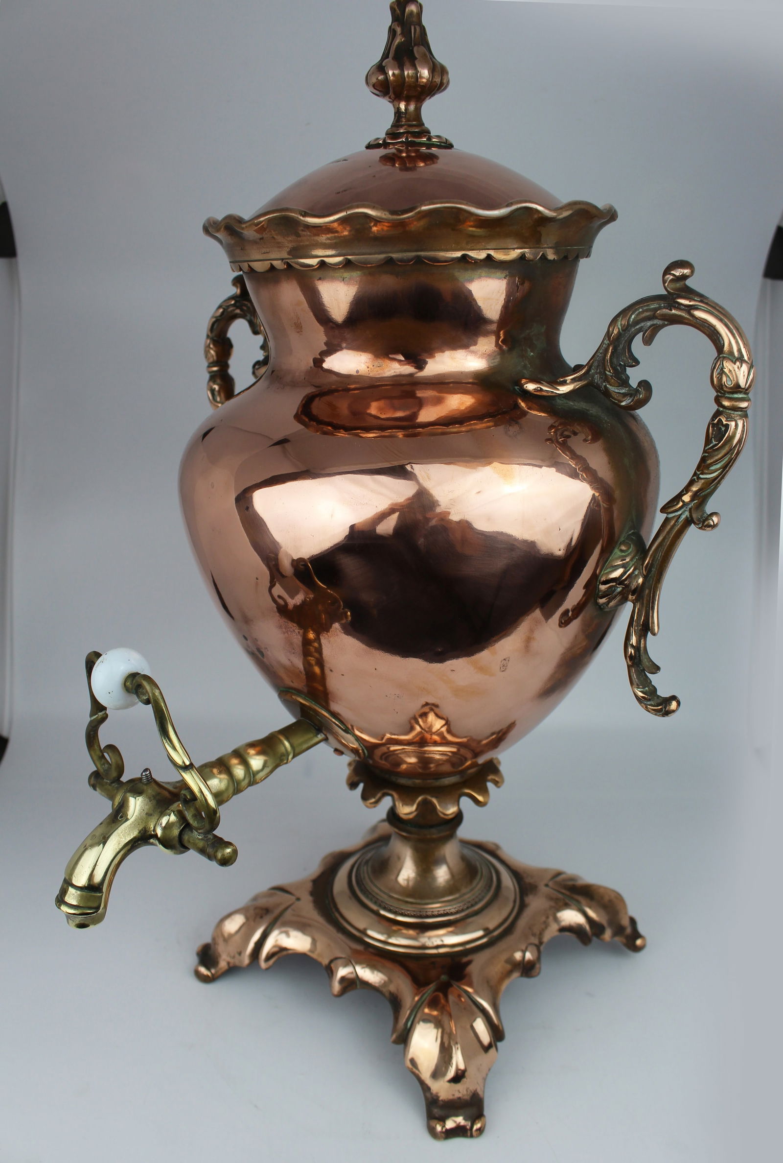 Antique 19th c. Copper & Brass Samovar - 2