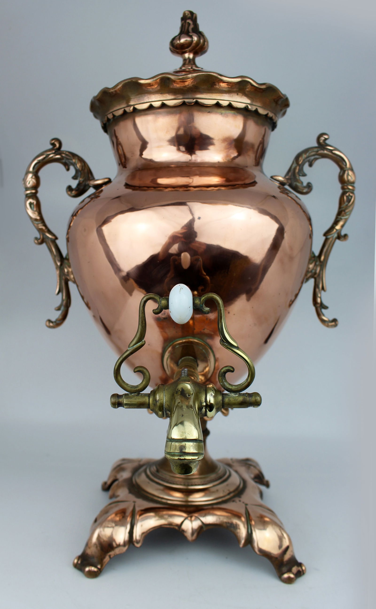 Antique 19th c. Copper & Brass Samovar - 3