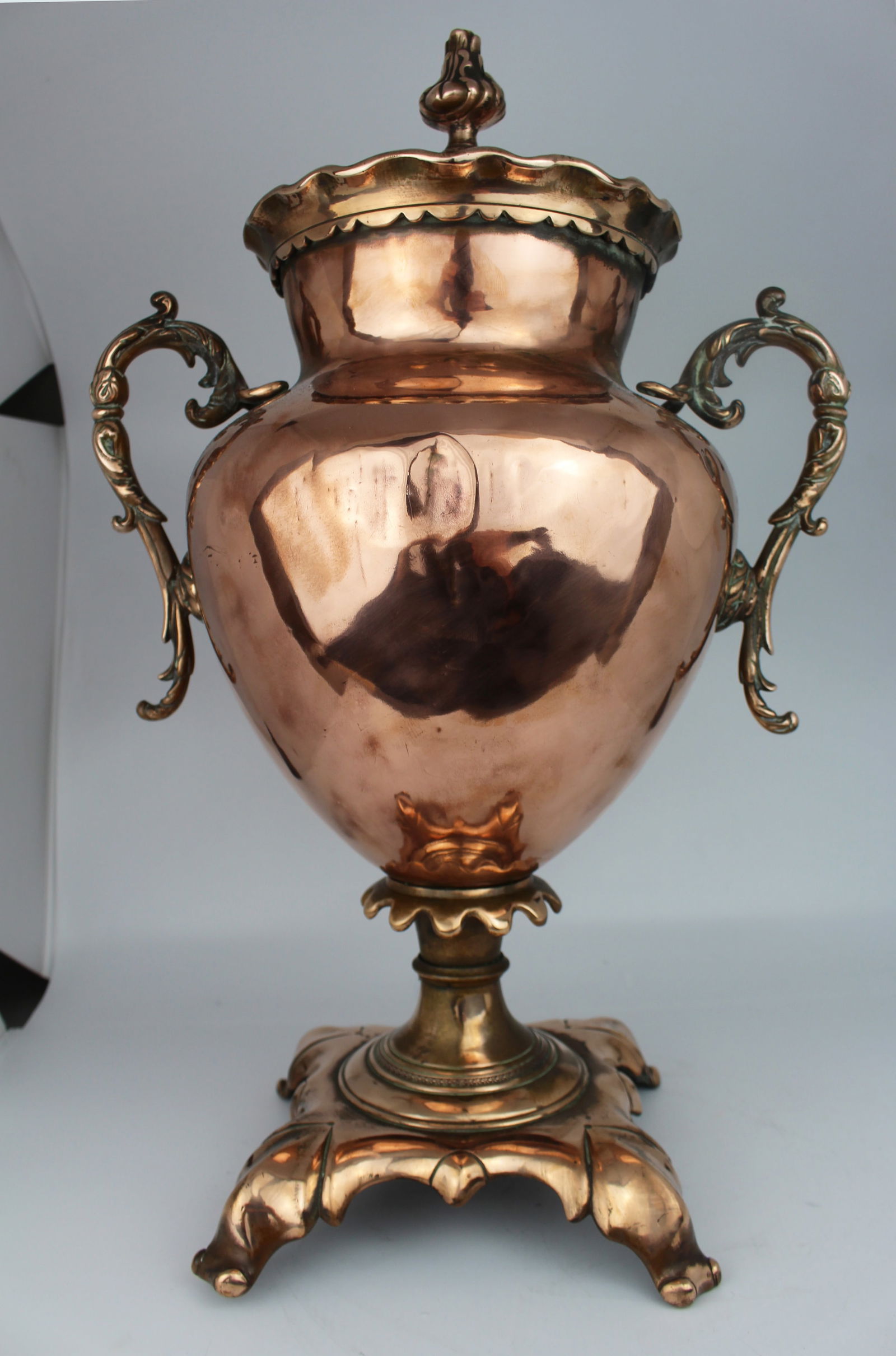 Antique 19th c. Copper & Brass Samovar - 5