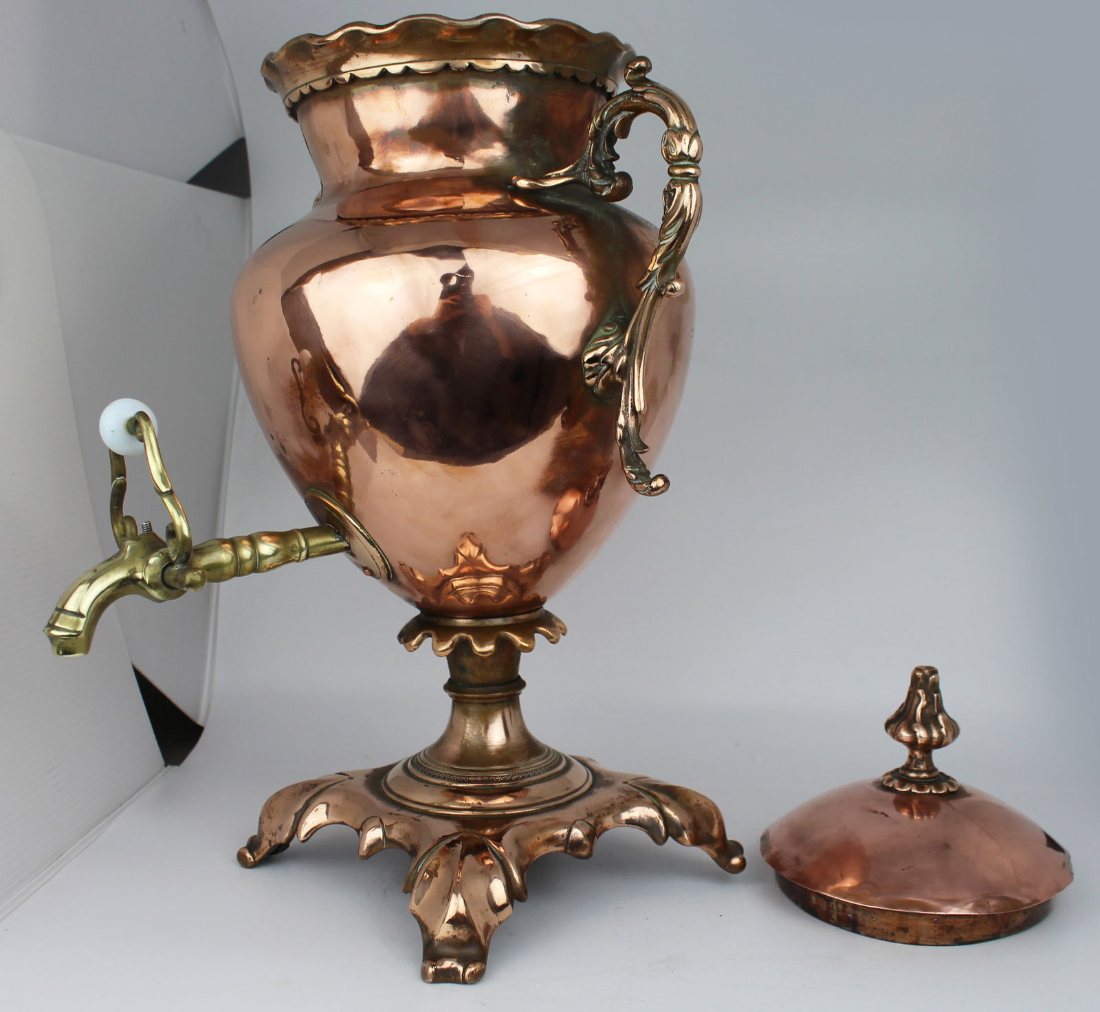 Antique 19th c. Copper & Brass Samovar - 6