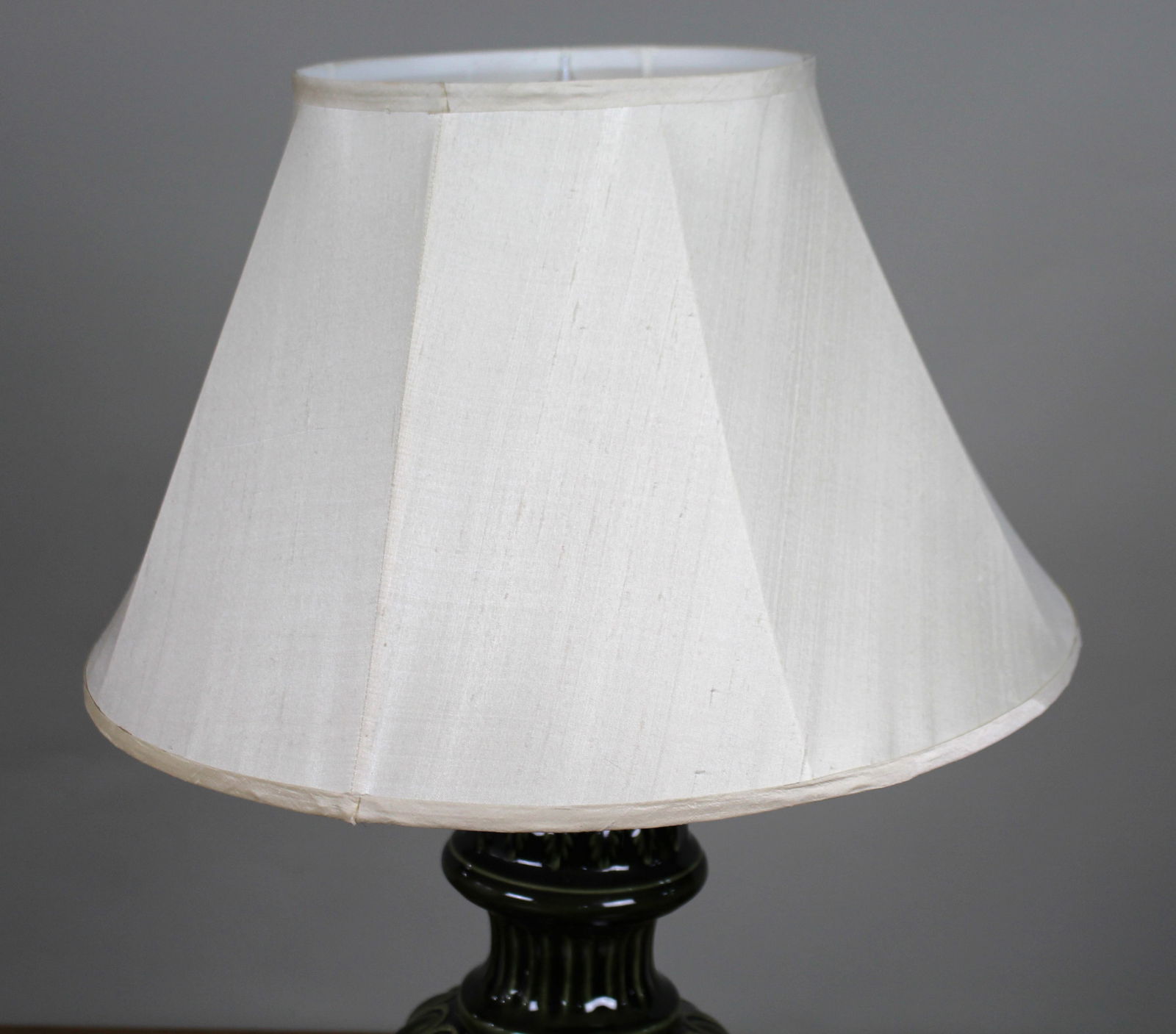 Large Royal Doulton Green Glazed Table Lamp with Shade - 3