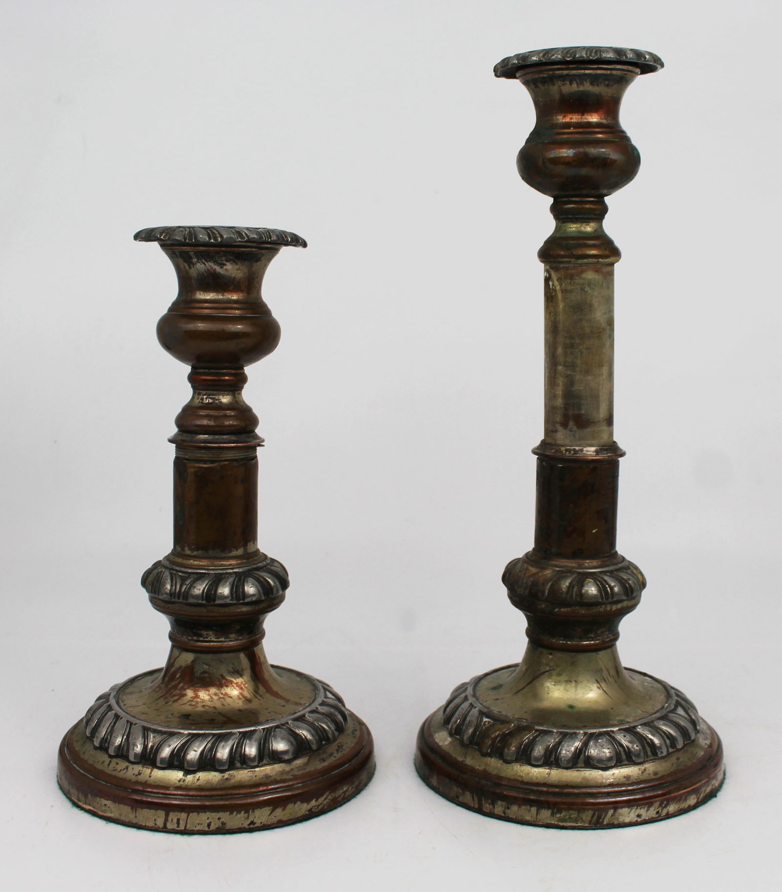 Pair of Antique Sheffield Plate Telescopic Candlesticks - 3