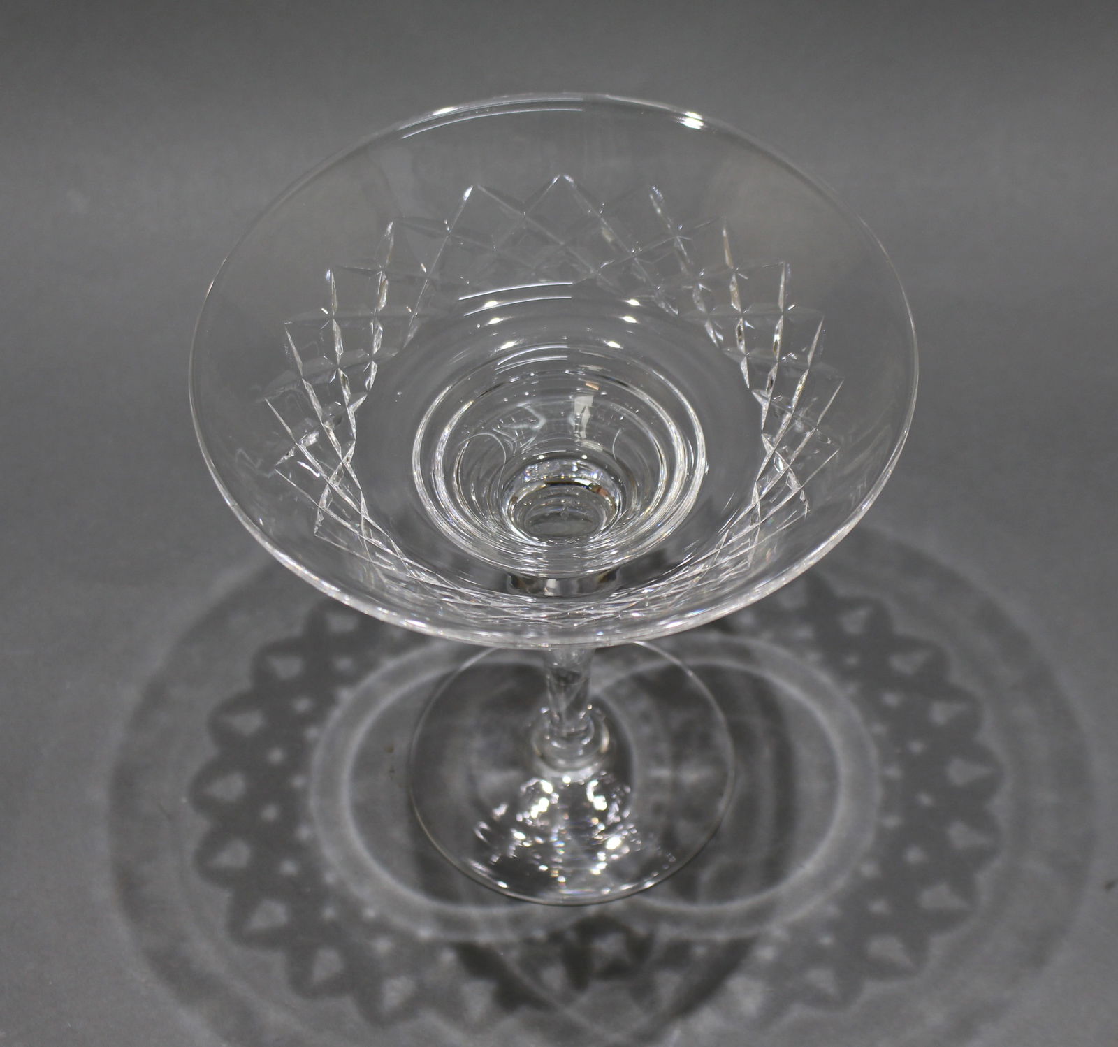 Vintage Cut Glass Crystal Tazza - 2
