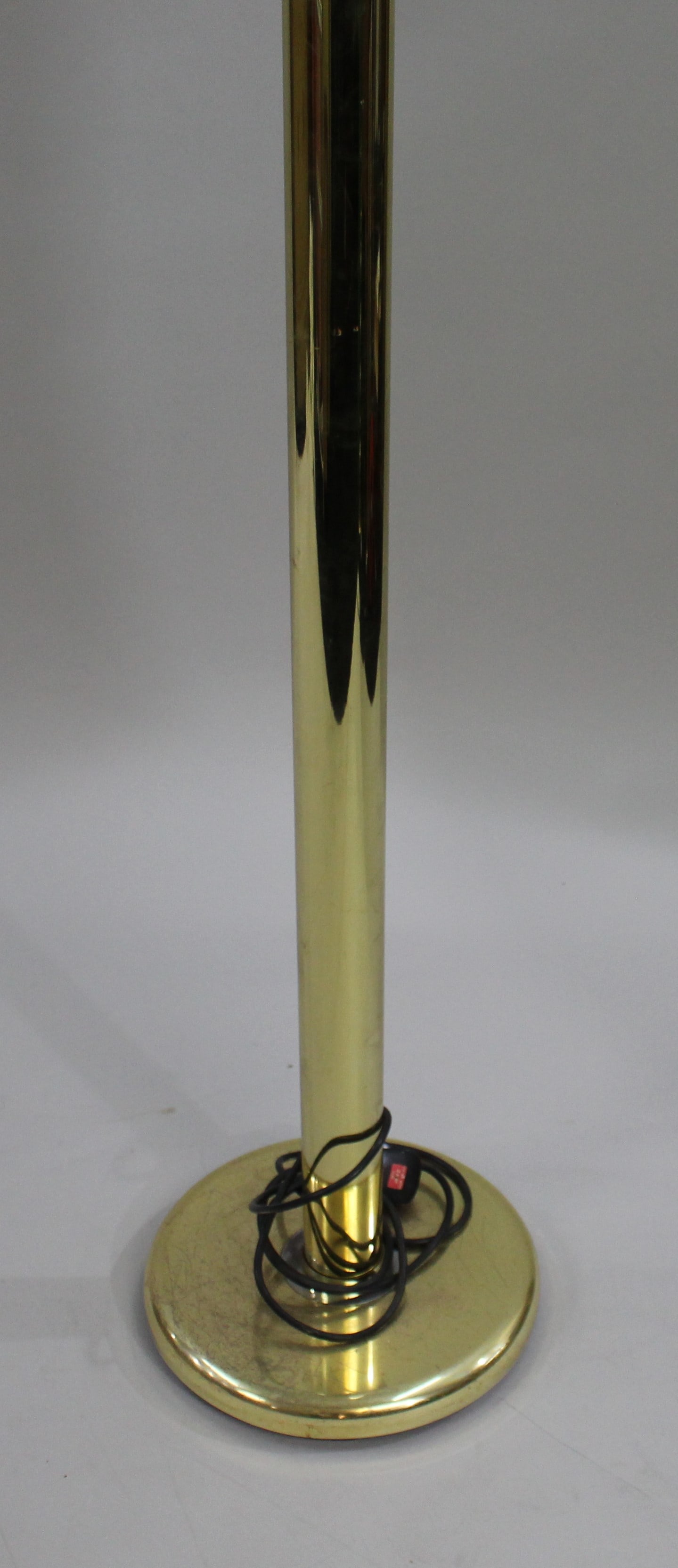 Brass Standard Lamp With Vintage Glass Shades - 3