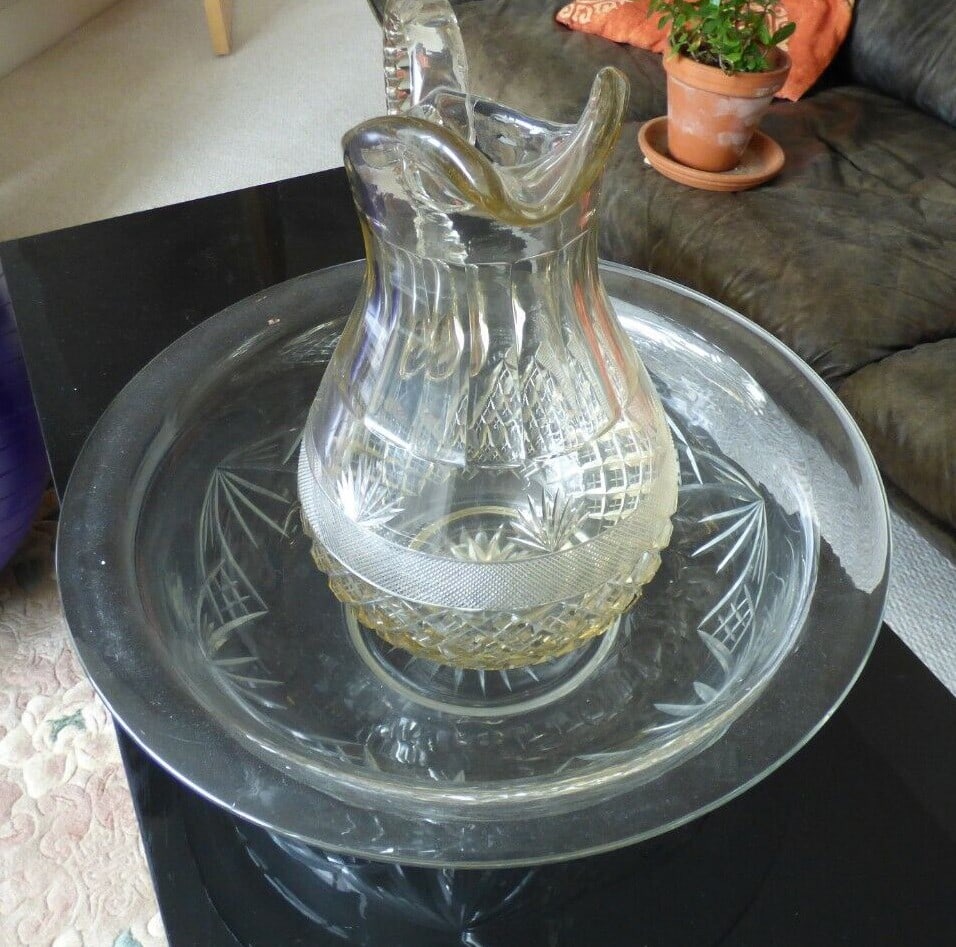 Fine Cut Glass Crystal Jug & Bowl - 3
