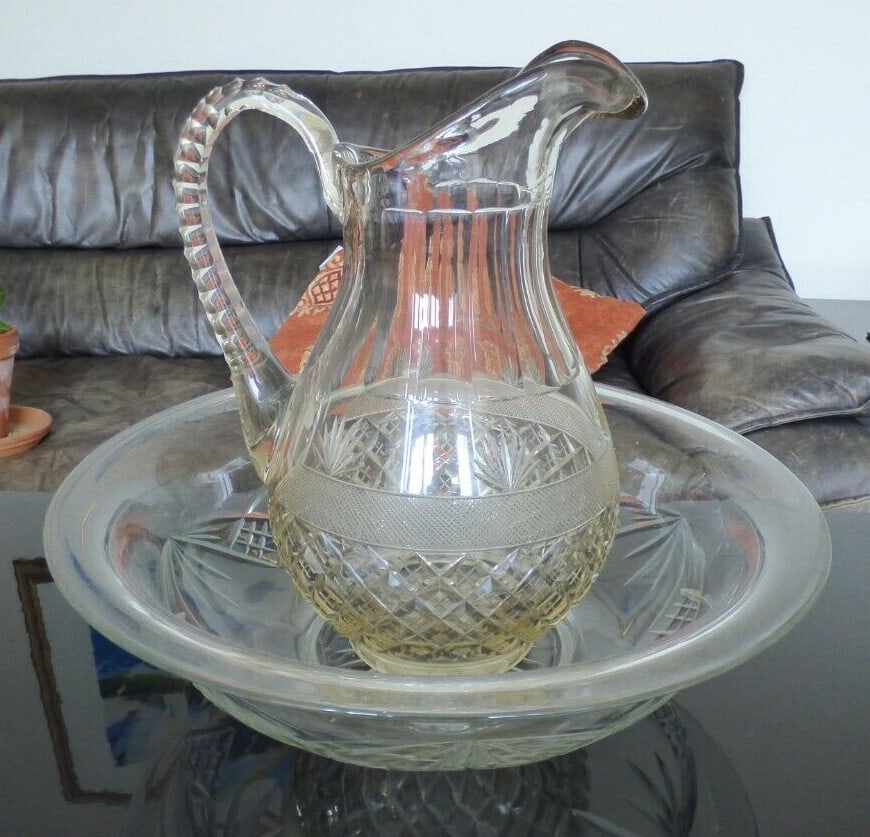 Fine Cut Glass Crystal Jug & Bowl - 4