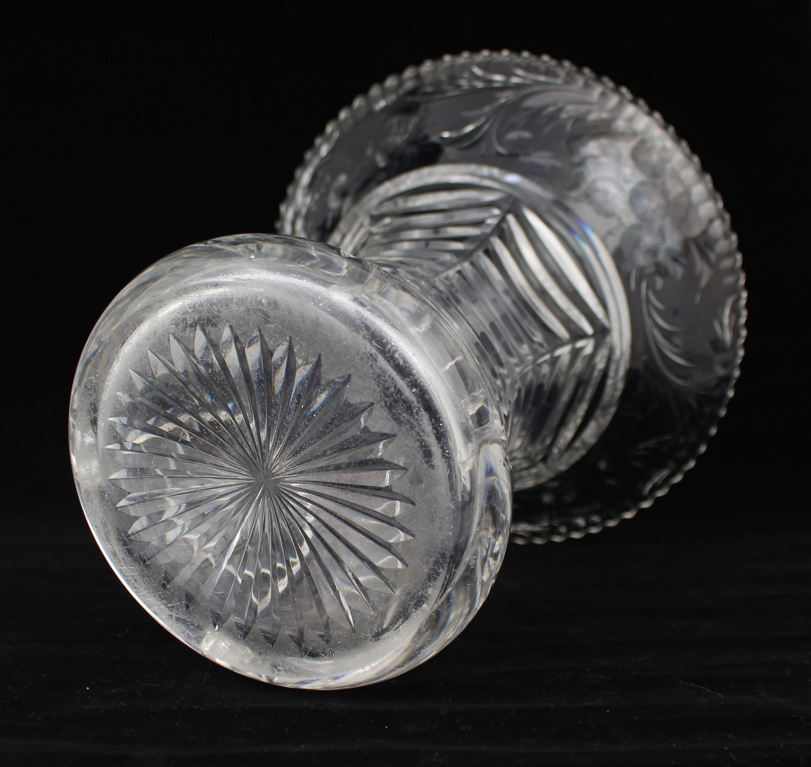 Mid-20th Century English Cut Crystal Splayed Vase - 3