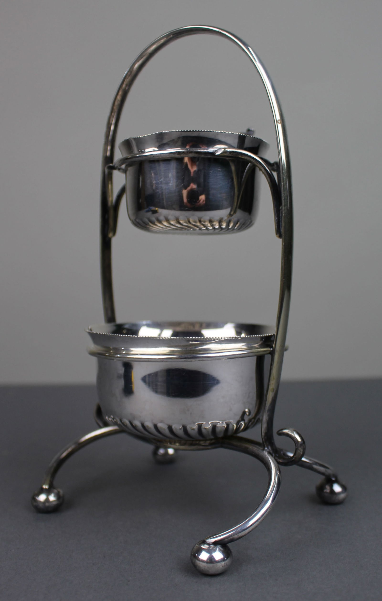 Antique Silver Plated Cream Tea Stand - 2