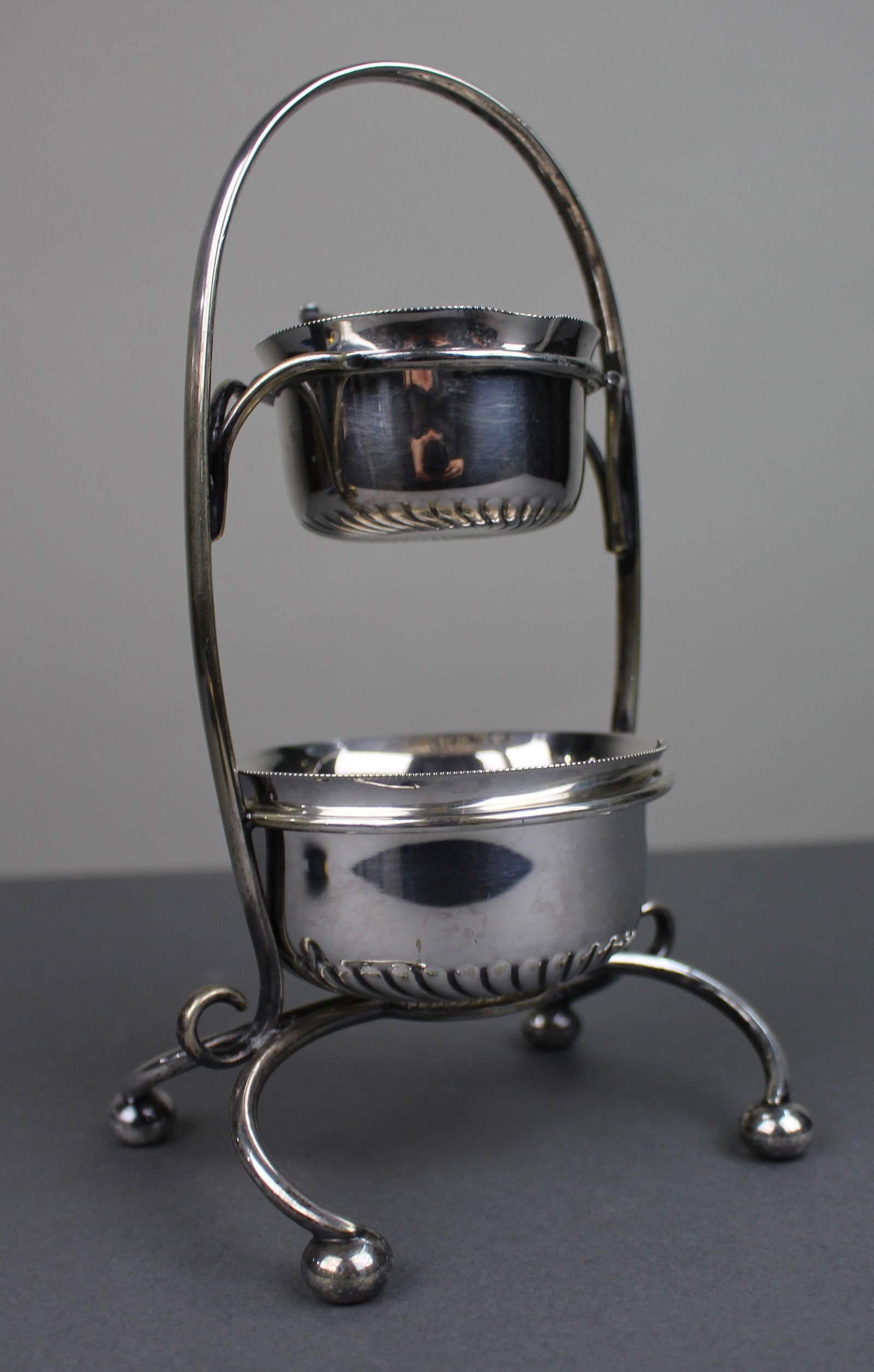 Antique Silver Plated Cream Tea Stand - 3