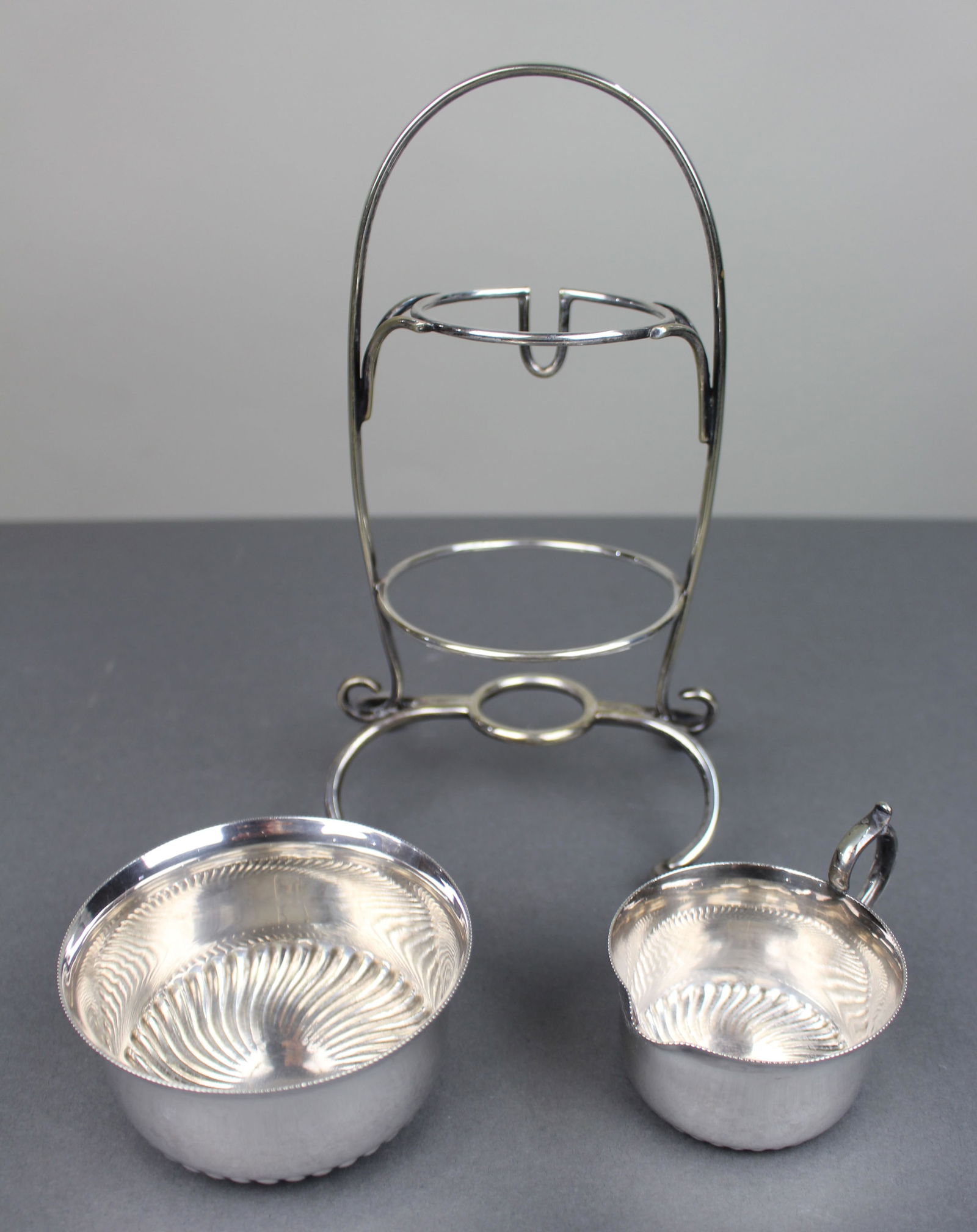 Antique Silver Plated Cream Tea Stand - 4