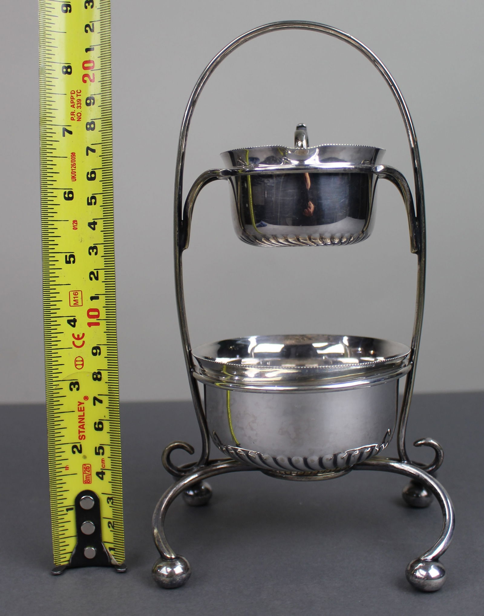 Antique Silver Plated Cream Tea Stand - 6