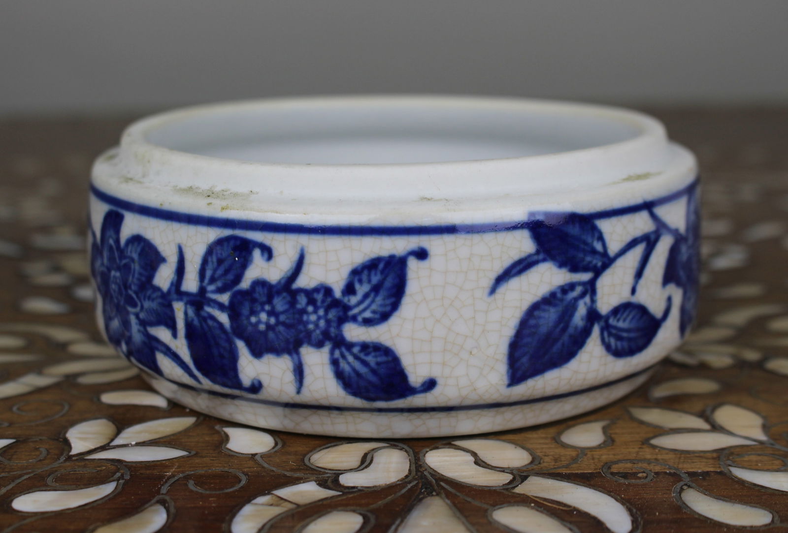 Victorian Blue & White Transfer-Printed Earthenware Bowl / Cachepot - 2