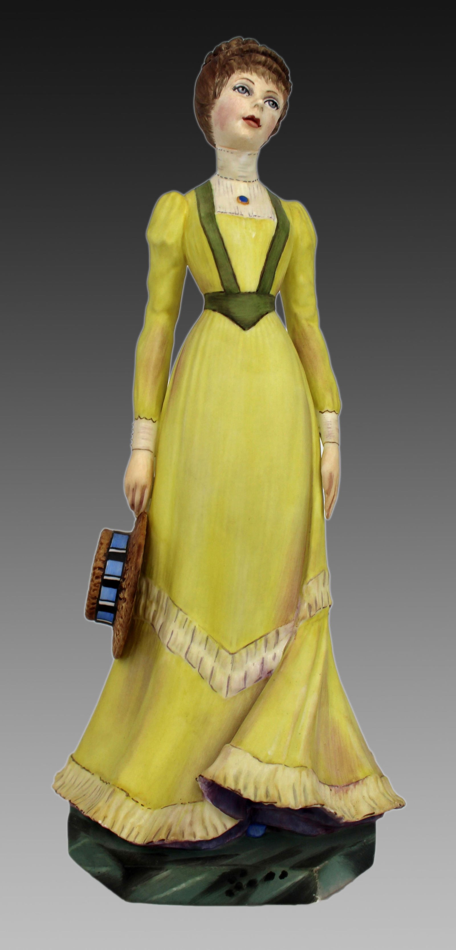 Albany Edwardian Series Figurine Amelia: Title: Albany Edwardian Series Figurine Amelia Description: Albany Edwardian Series Figurine Amelia Late 20th century. Made in Worcester by Albany Ltd Porcelain. Fine quality Height: 21 cm