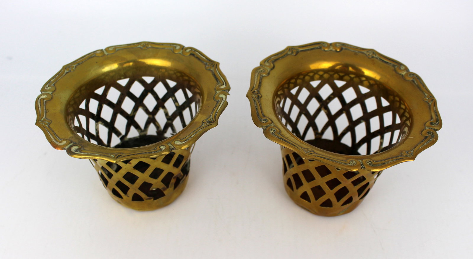 Pair of Antique Brass Dishes - 2