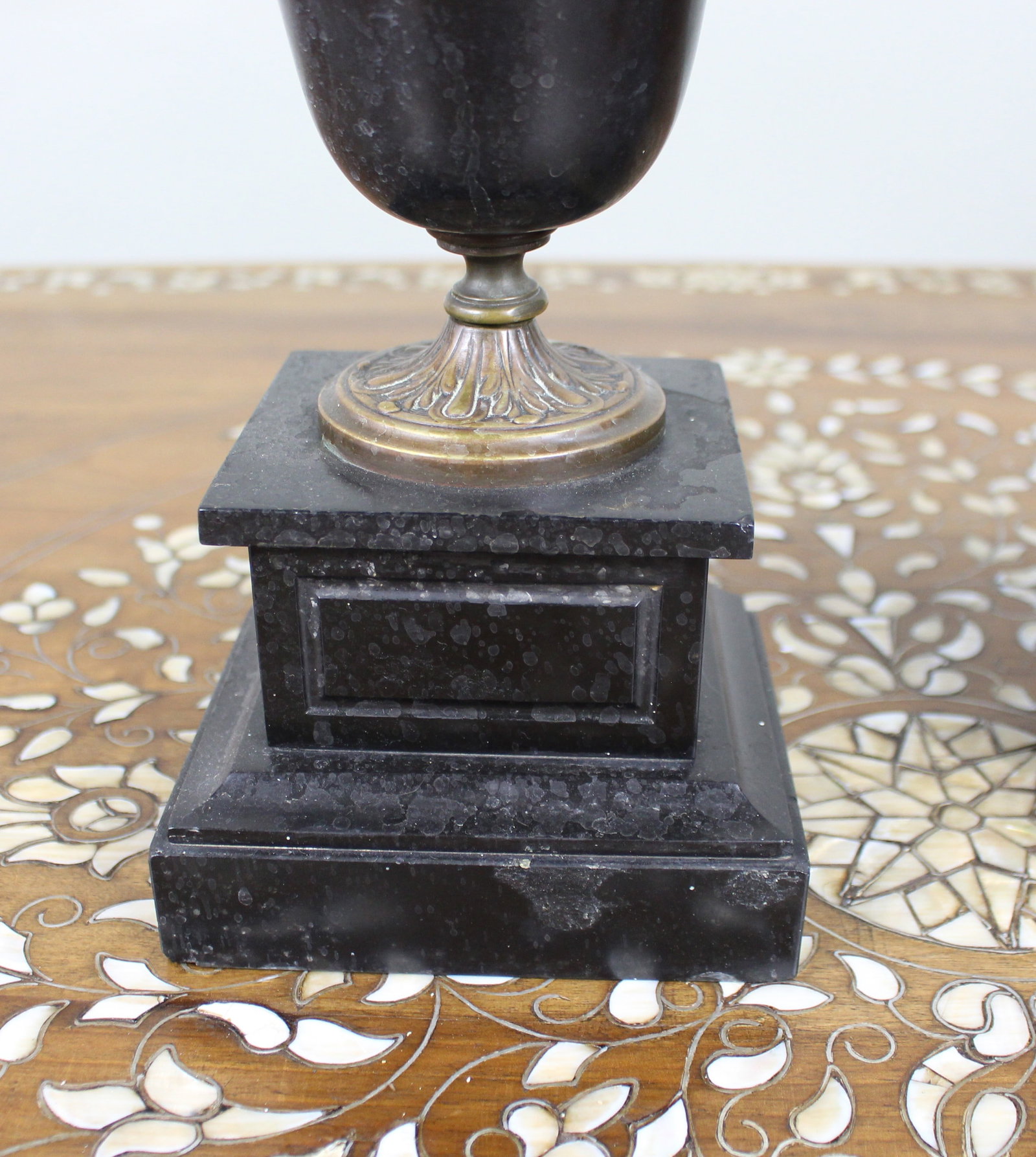 Pair of French Bronze and Marble Urns - 4