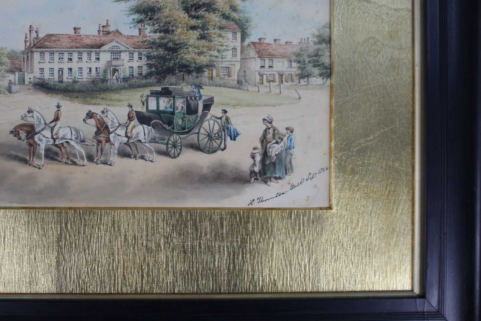 Hadley Royal Grammar School"" Delicate Signed Watercolour 1846 - 4