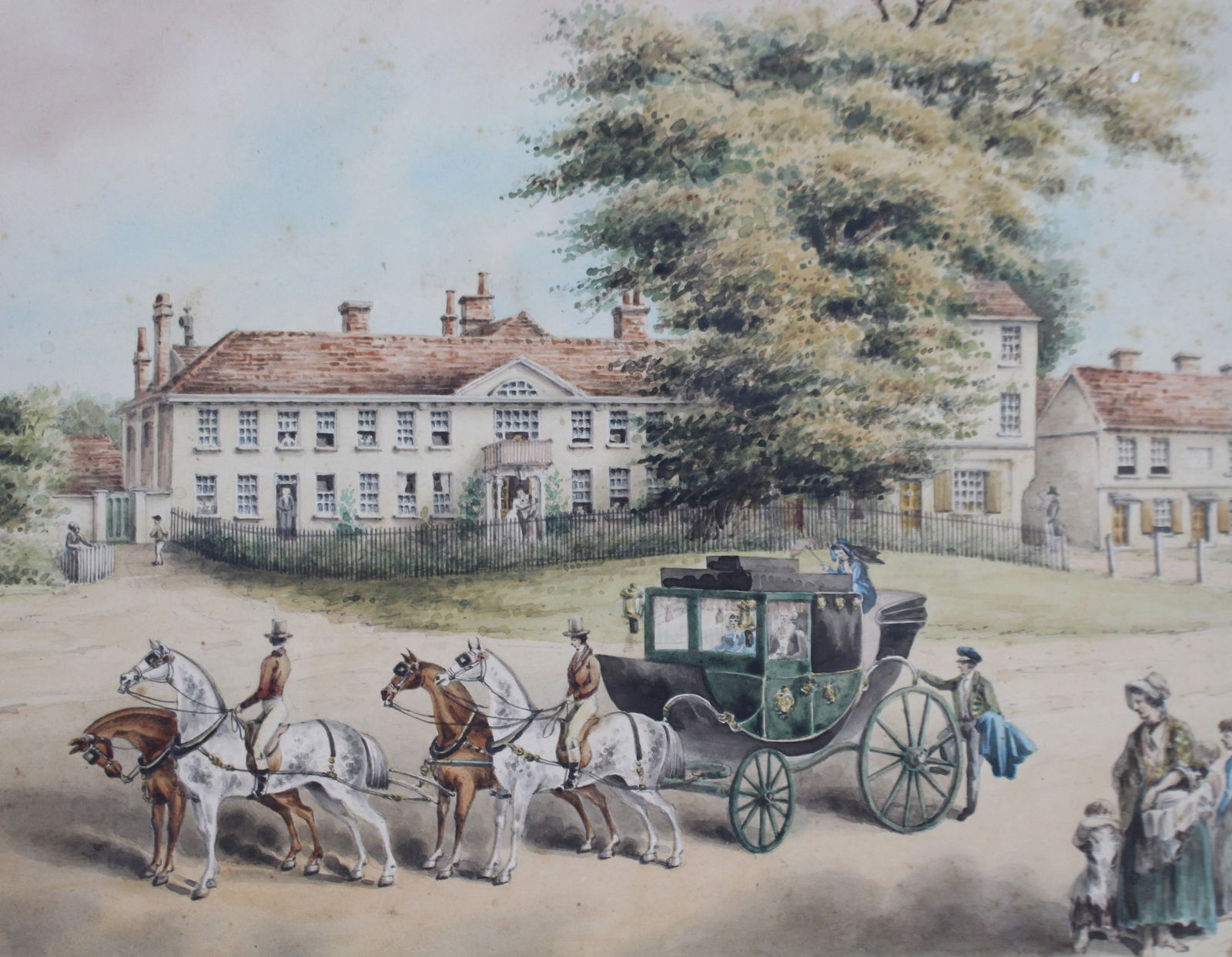 Hadley Royal Grammar School"" Delicate Signed Watercolour 1846 - 5