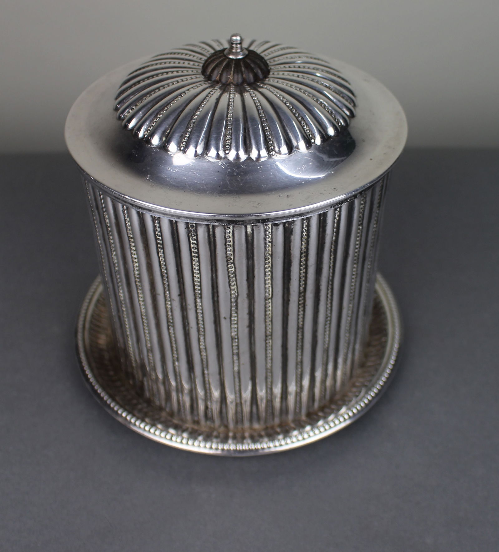 Antique Silver Plated Lidded Caddy - 3