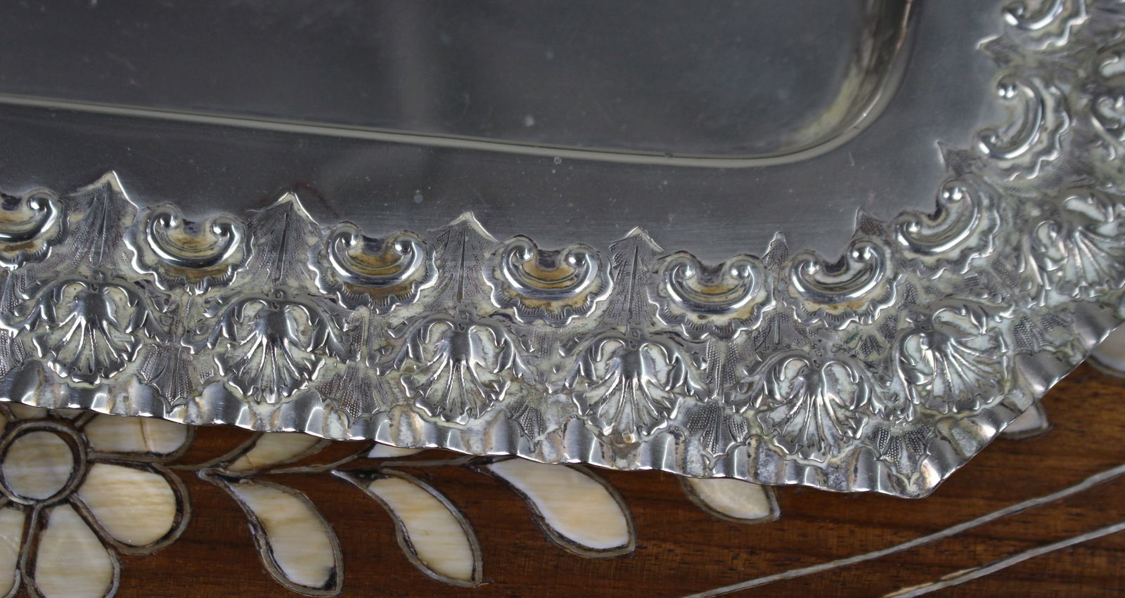 Late Victorian Silver Plated Serving Tray - 3