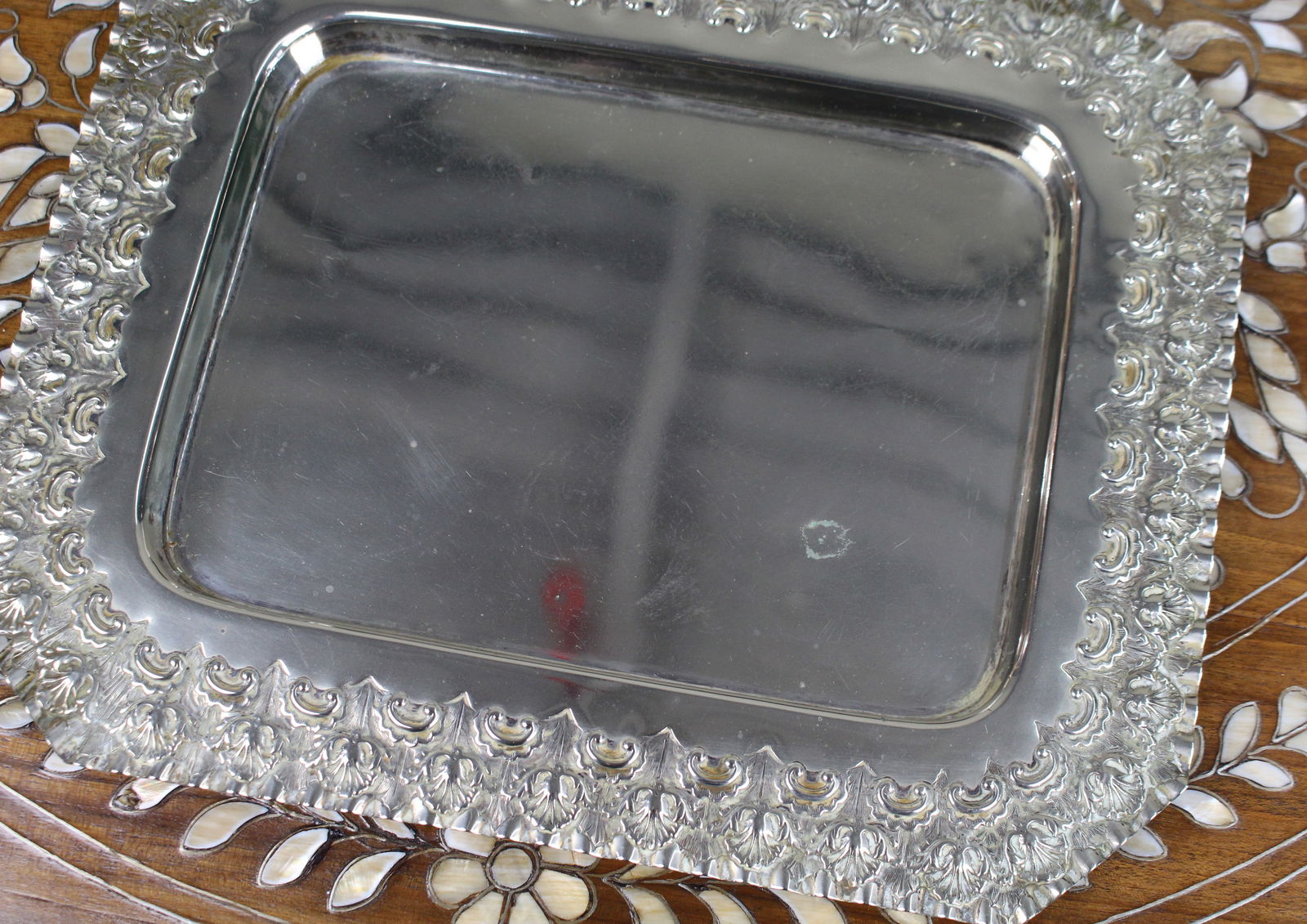 Late Victorian Silver Plated Serving Tray - 4