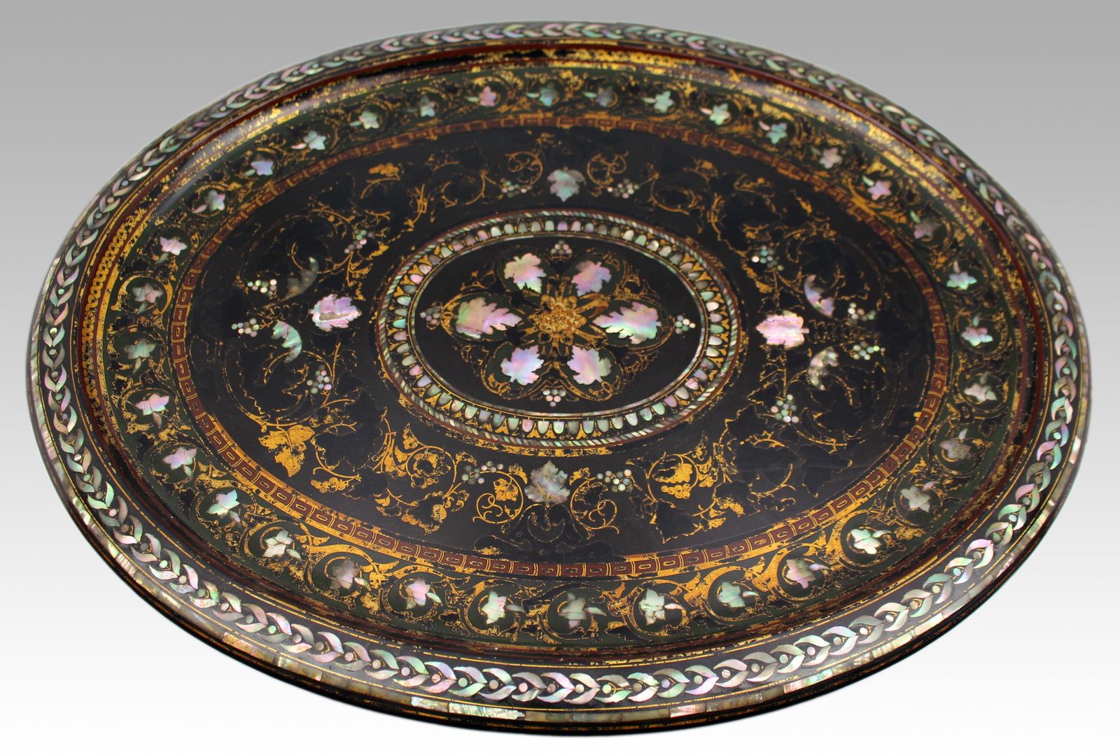 Victorian Oval Papier Mâché Tray by Benetfink & Co, London c.1870 - 6