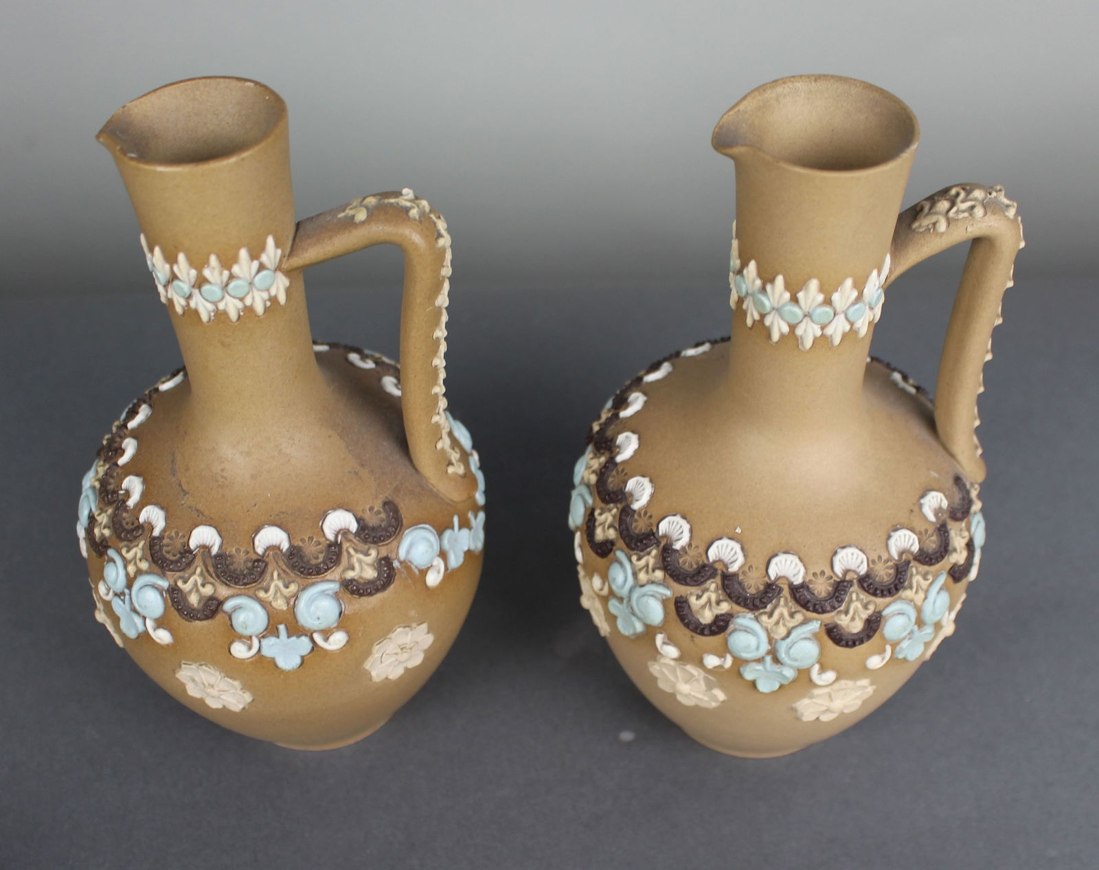 Pair of Antique Doulton Lambeth Stoneware Ewers - 2