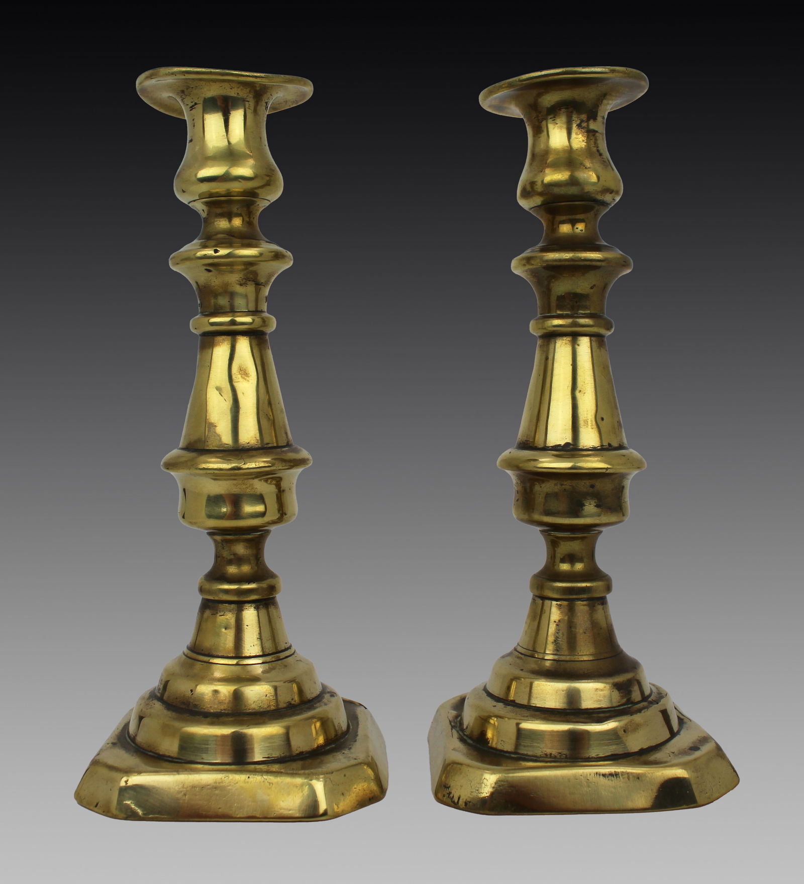 Pair of Antique Brass Candlesticks (1 of 3)