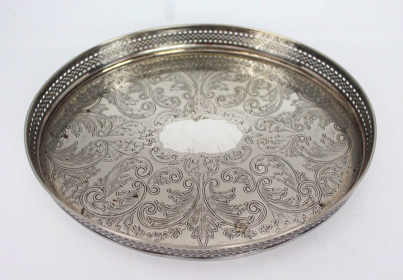 Small Silver Plated Cavalier Galleried Tray - 6