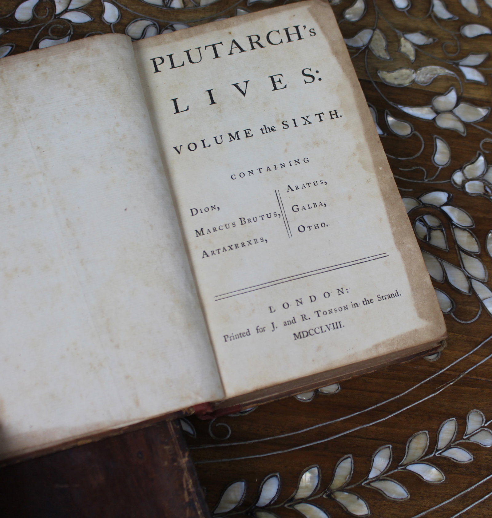 Complete Set of Plutarch’s Lives – Six Volumes, London 1758 (J. & R. Tonson) - 20
