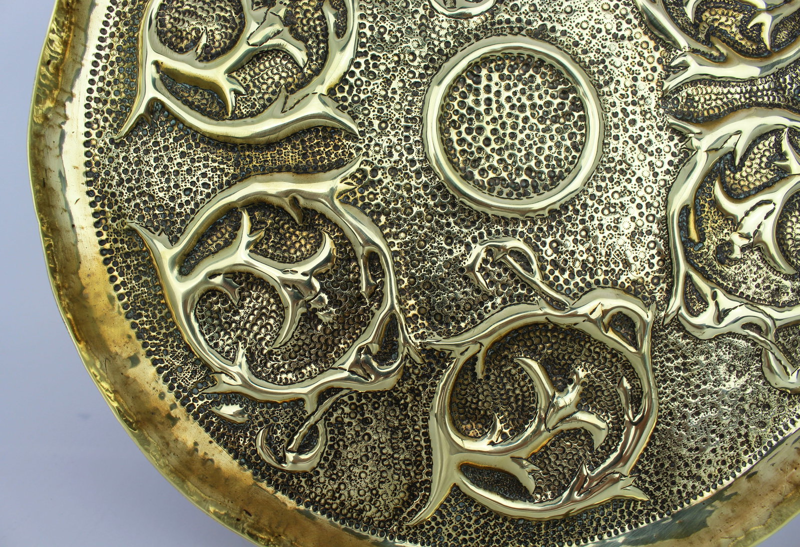 Collection of 8 Antique Brass Wall Chargers & Plates - 17